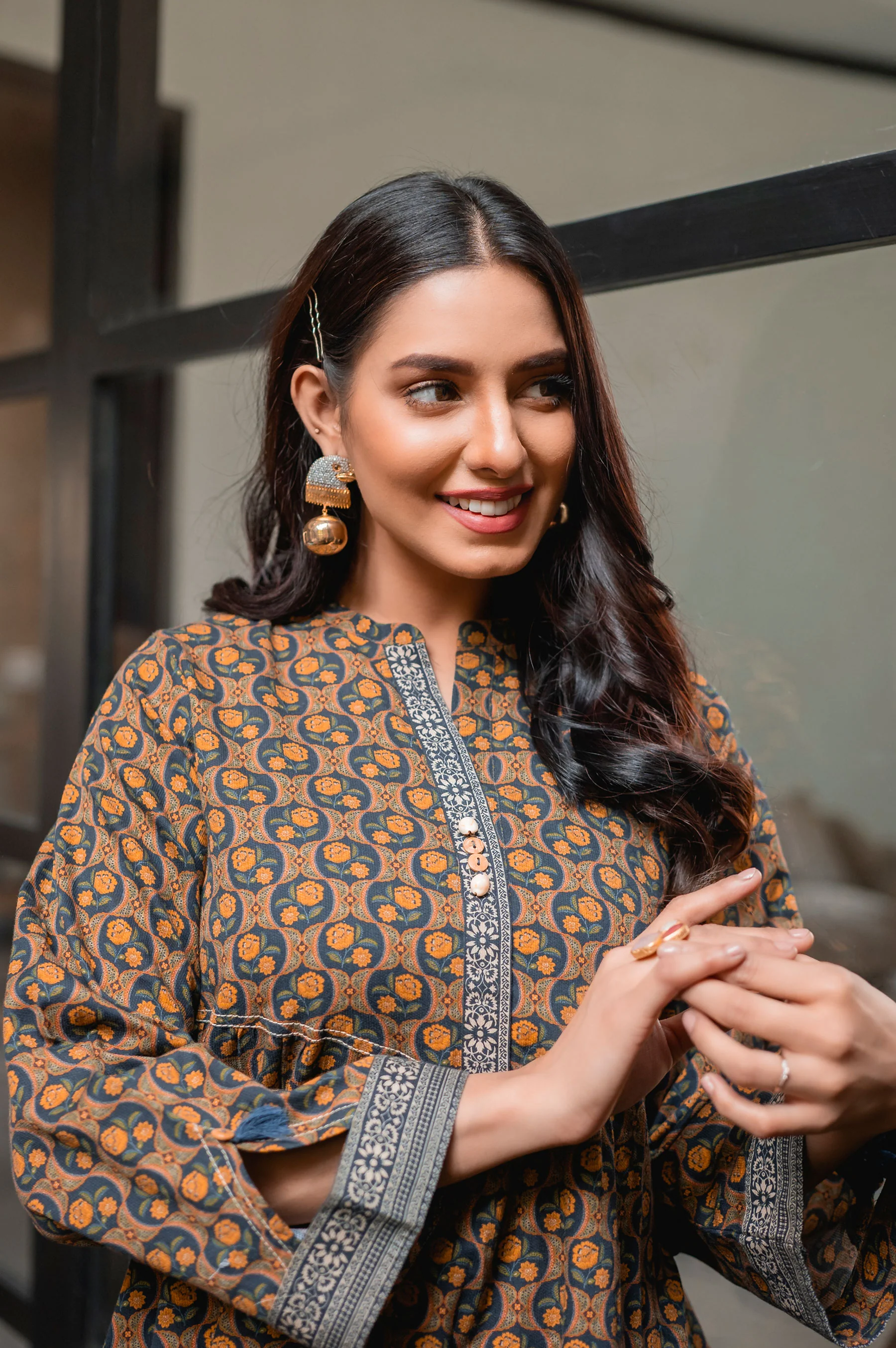 Stitched 1 Piece Digital Printed Cottel Shirt - Image 3