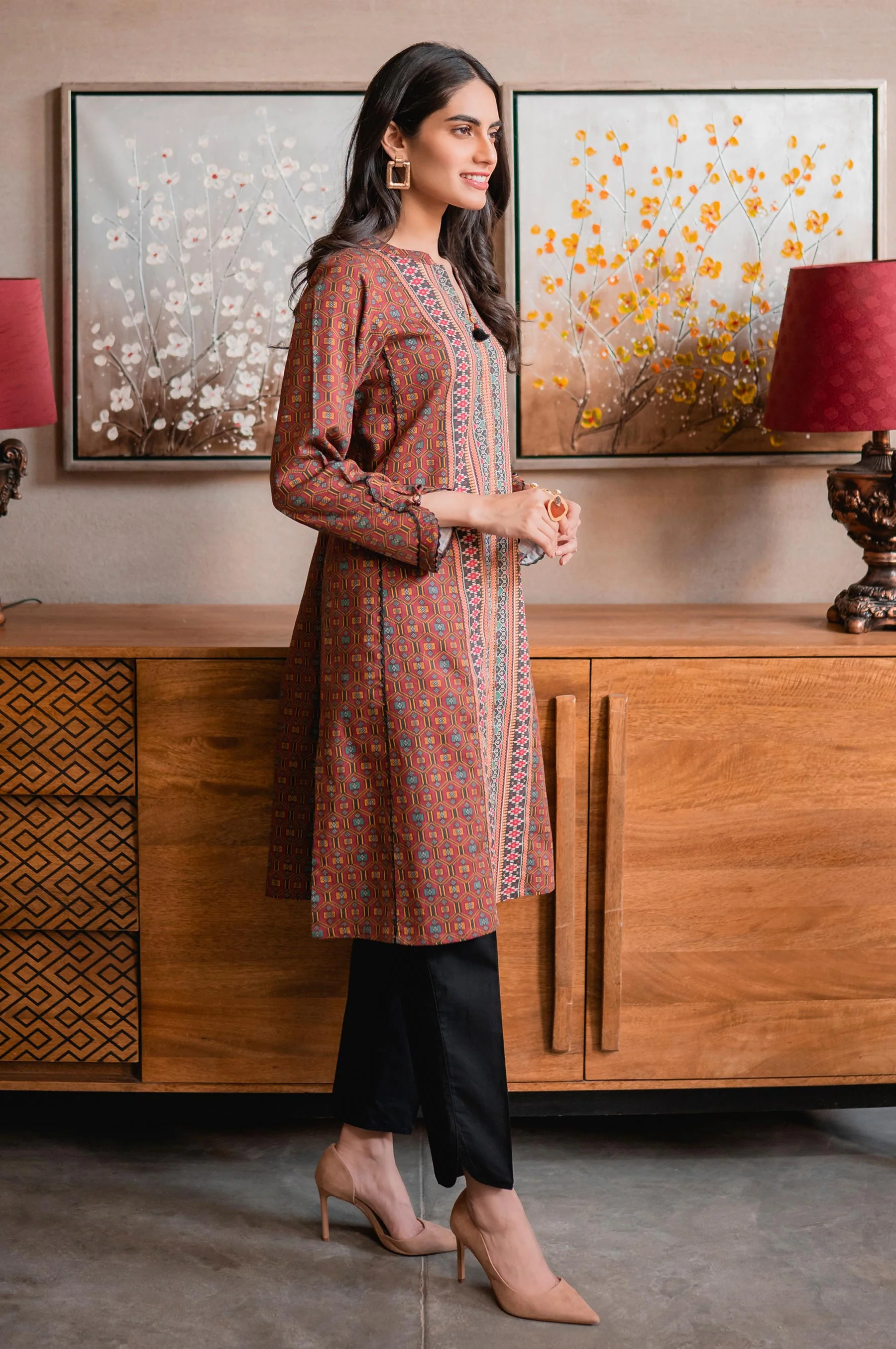 Stitched 1 Piece Digital Printed Cottel Shirt - Image 3