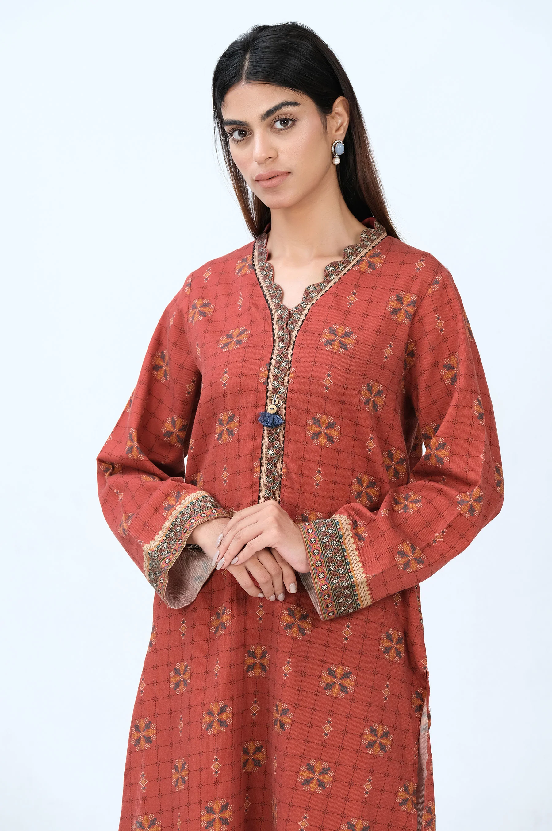 Stitched 1 Piece Digital Printed Cottel Shirt - Image 2