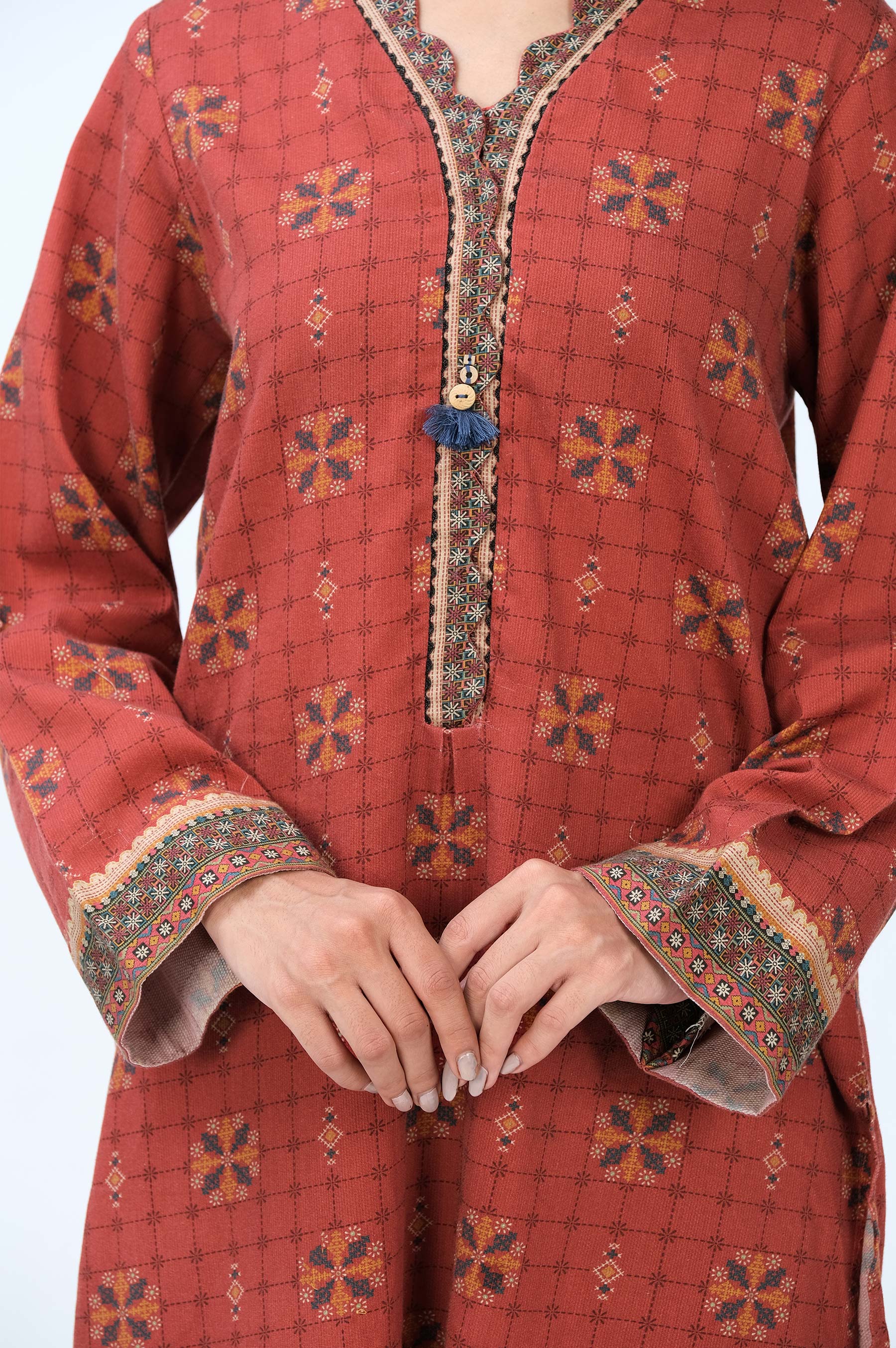 Stitched 1 Piece Digital Printed Cottel Shirt - Image 5
