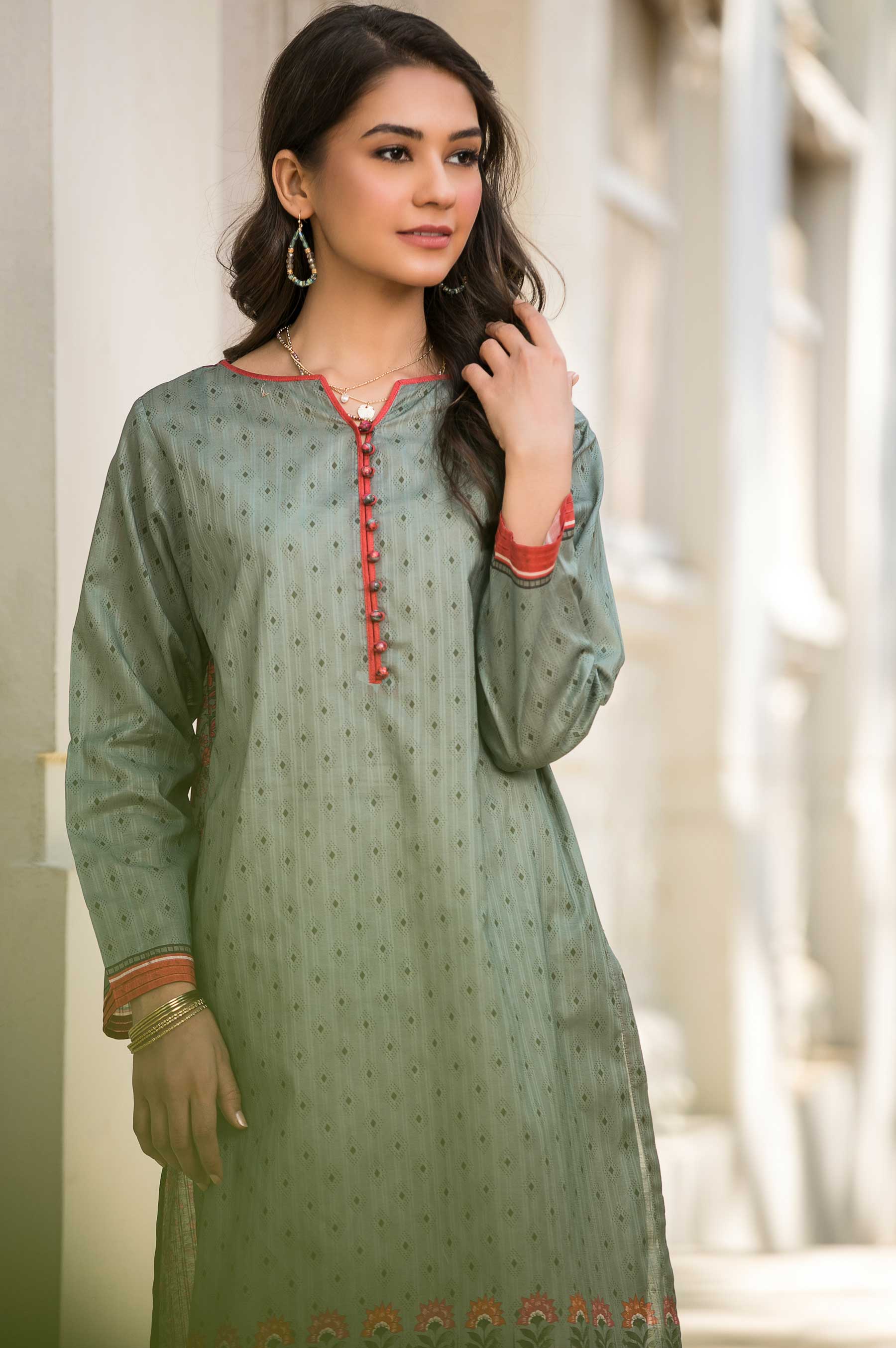 Stitched 1 Piece Digital Printed Doria Lawn Shirt - Image 3