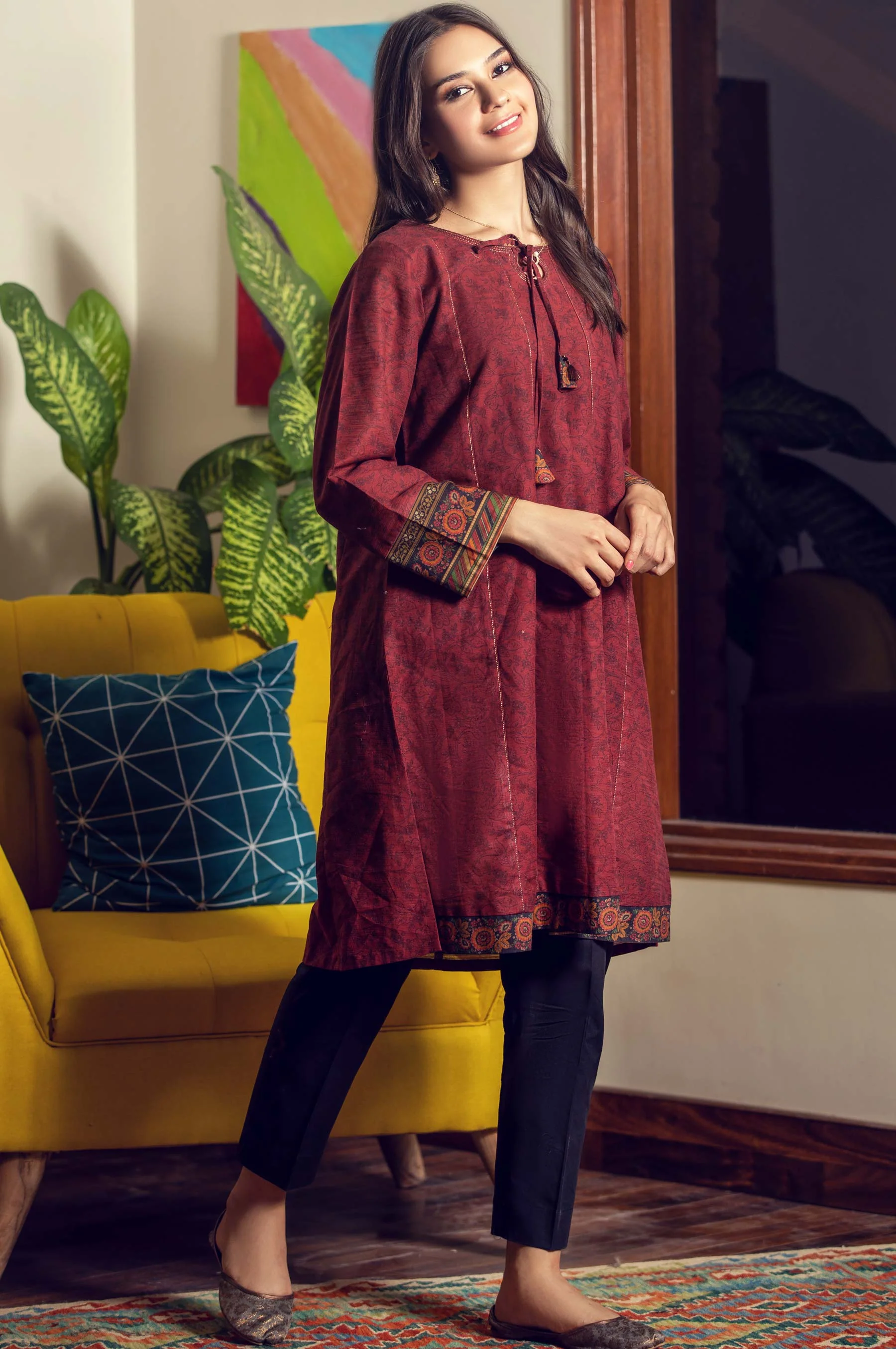 Stitched 1 Piece Digital Printed Khaddar Shirt - Image 5