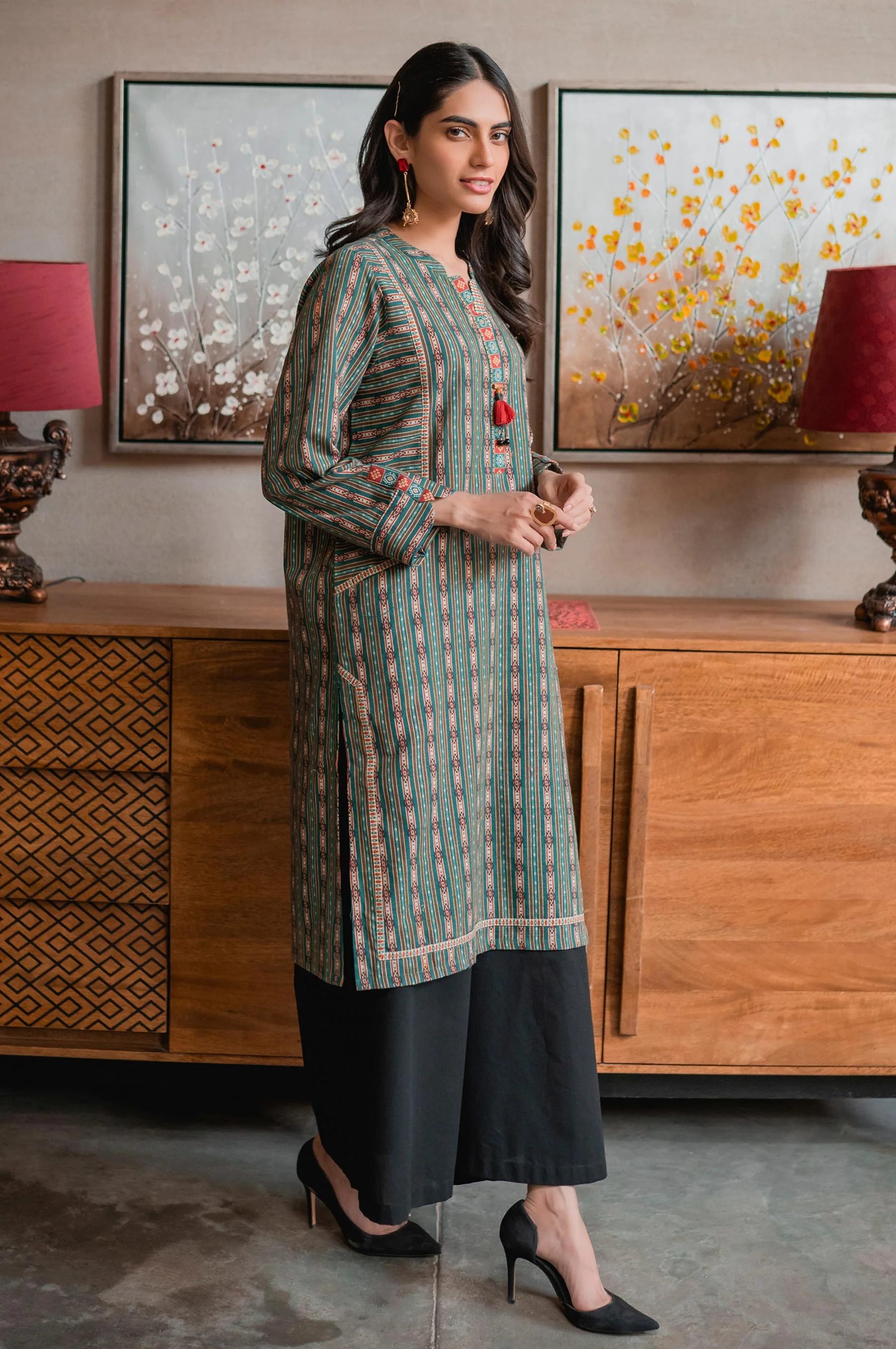 Stitched 1 Piece Digital Printed Khaddar Shirt - Image 4