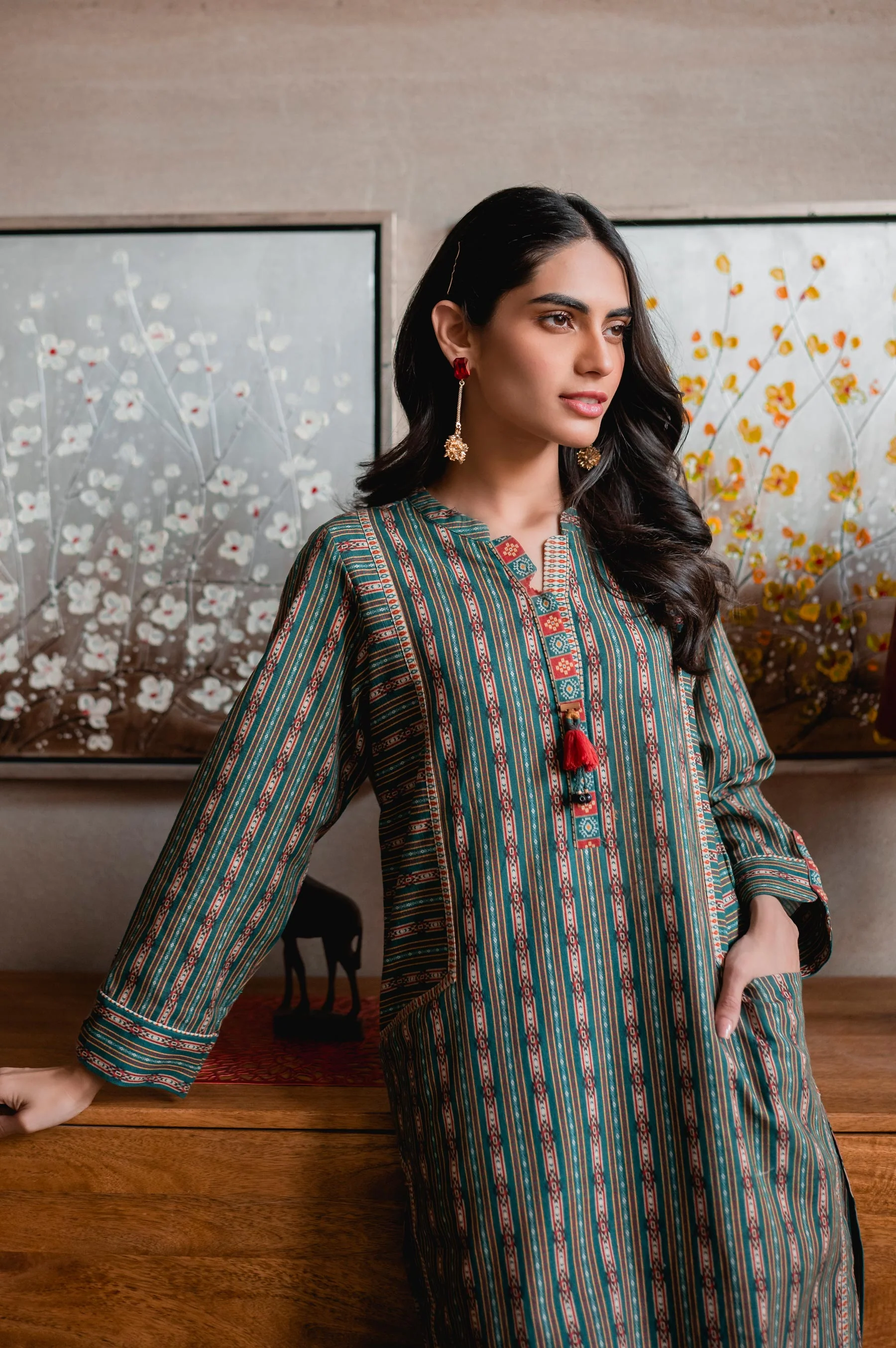 Stitched 1 Piece Digital Printed Khaddar Shirt - Image 5