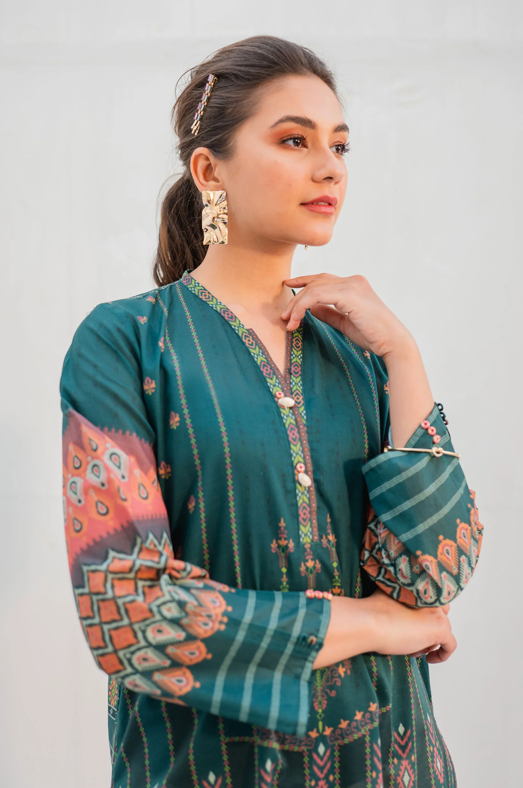 Stitched 1 Piece Digital Printed Lawn Shirt - Image 3