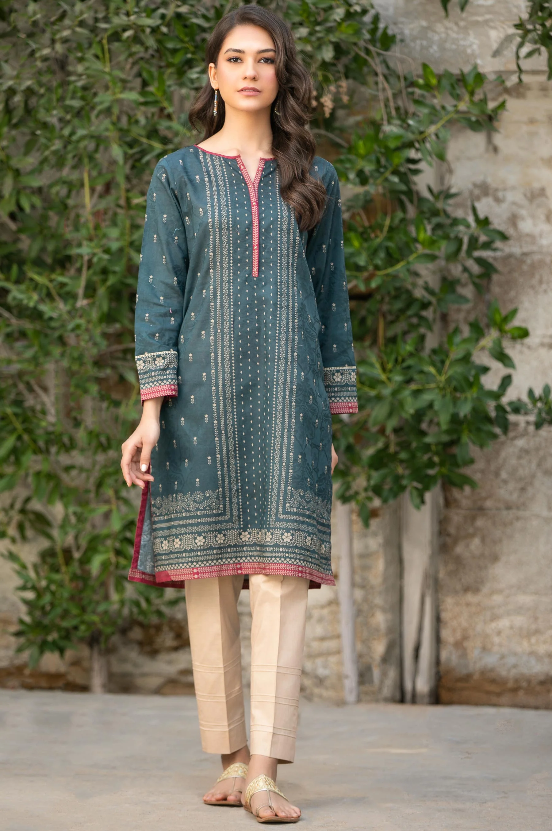 Stitched 1 Piece Digital Printed Self Jacquard Shirt