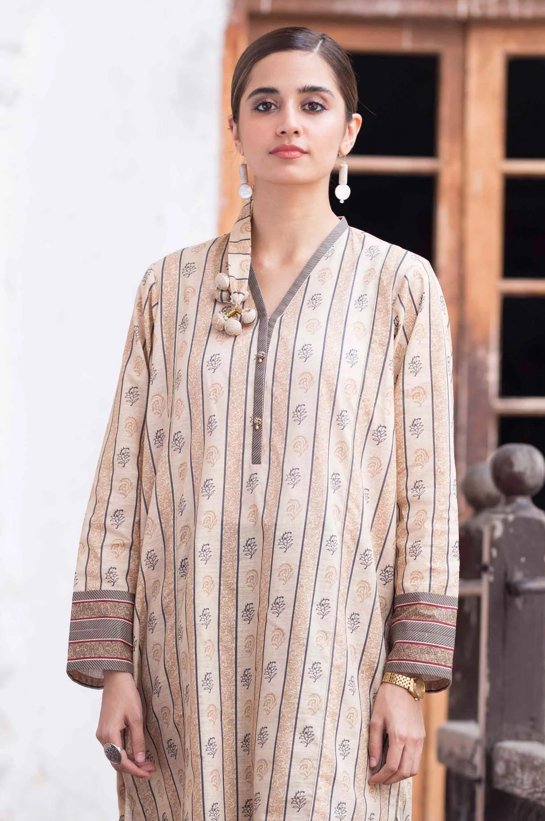 Stitched 1 Piece Digital Printed Cambric Shirt - Image 4