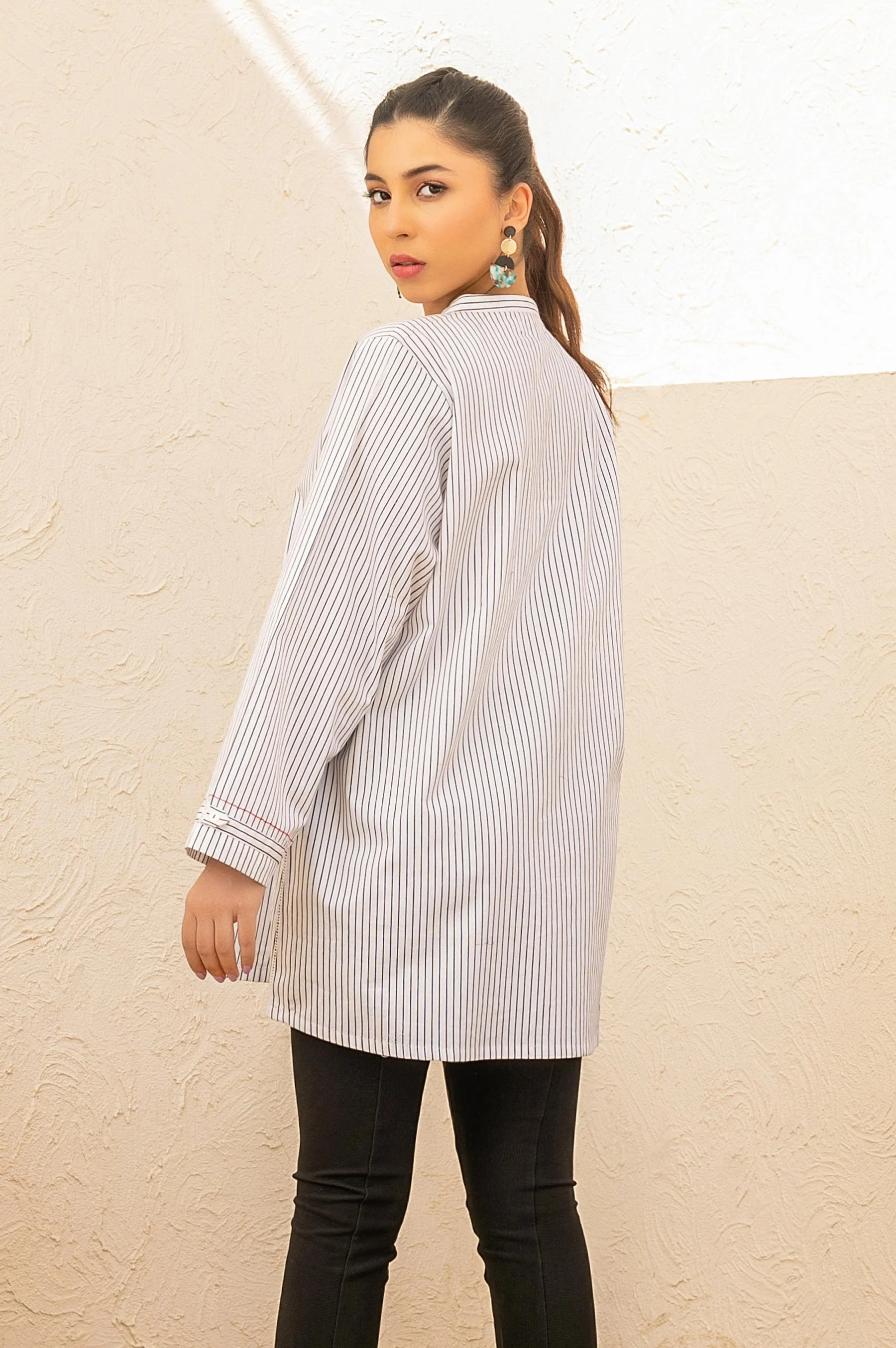 Stitched 1 Piece Embellished woven Shirt - Image 2