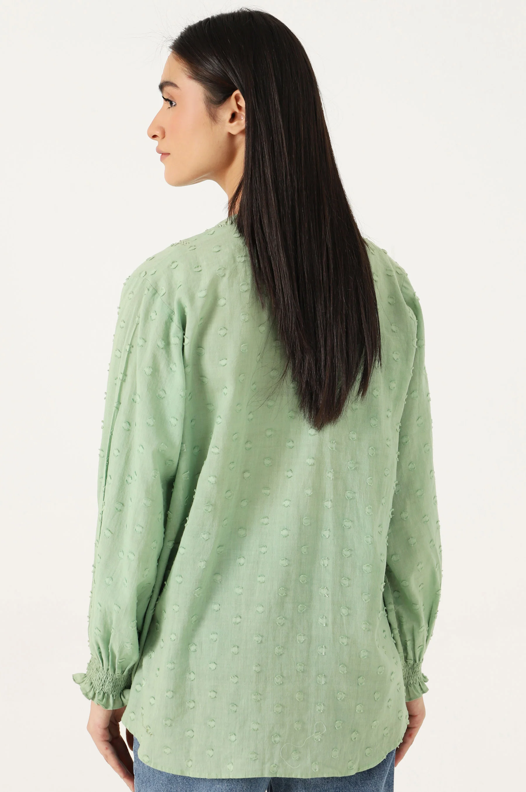 Stitched 1 Piece Embellished Brochia Shirt - Image 2