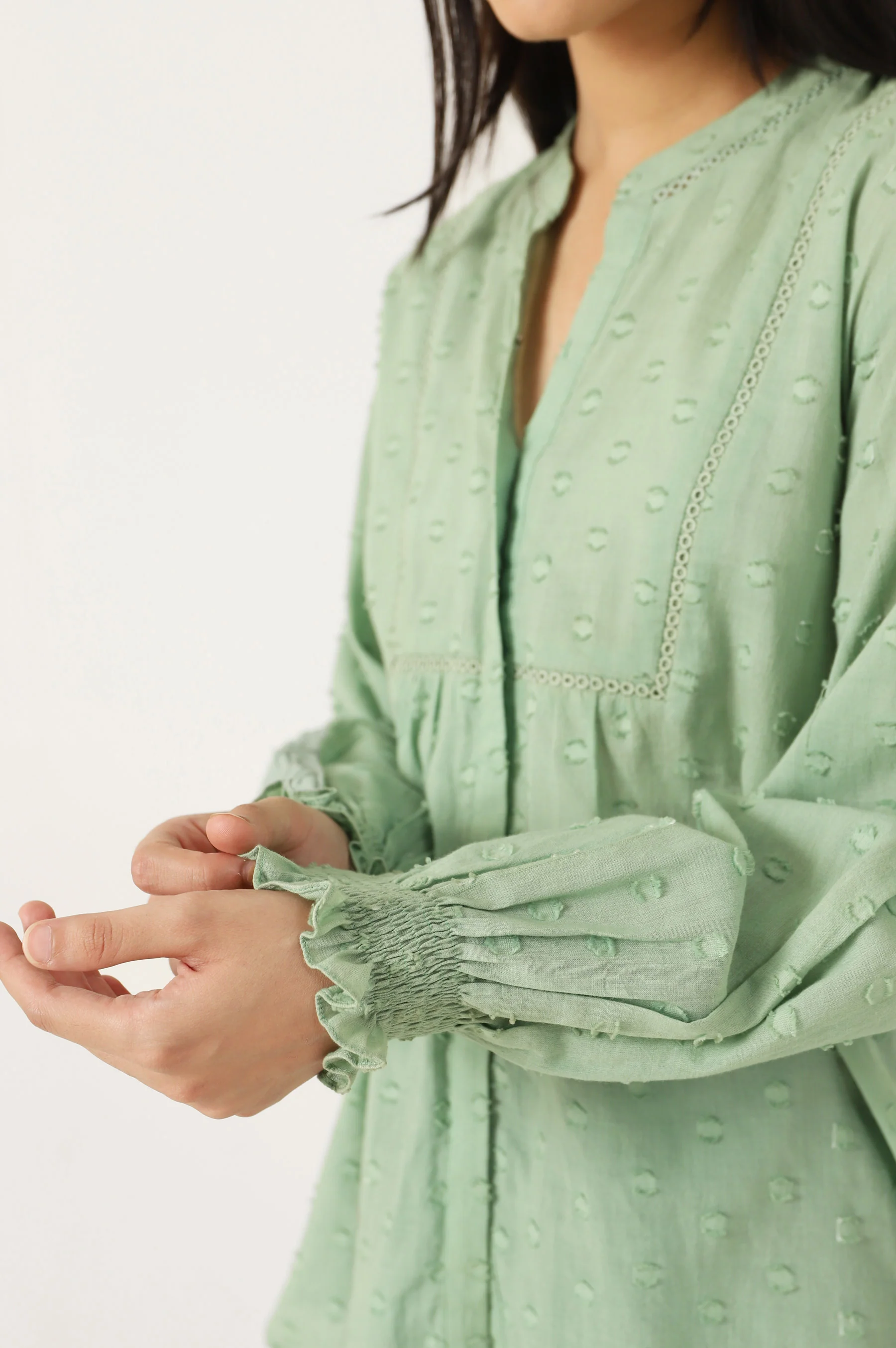 Stitched 1 Piece Embellished Brochia Shirt - Image 5