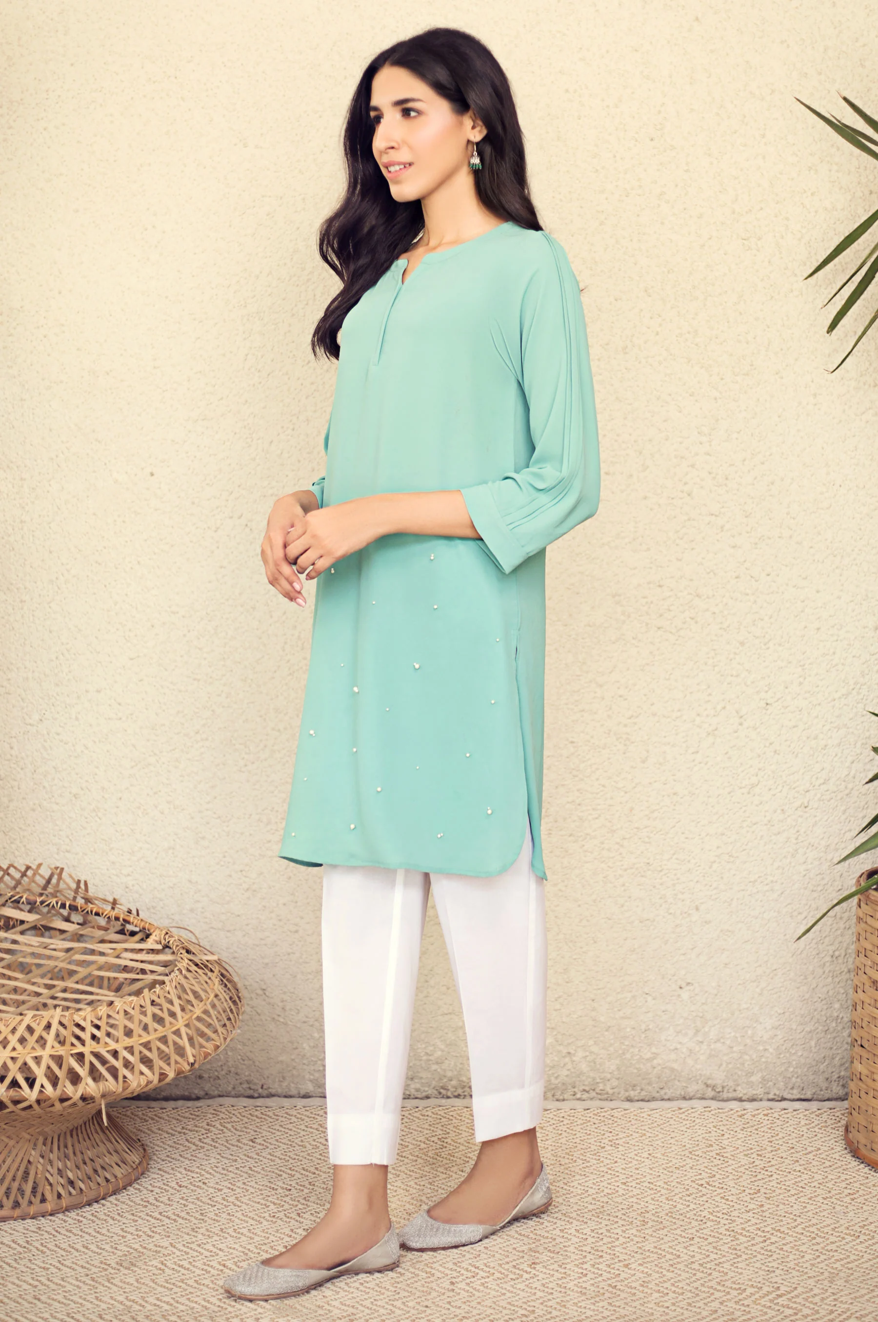 Stitched 1 Piece Embellished Shirt - Image 4