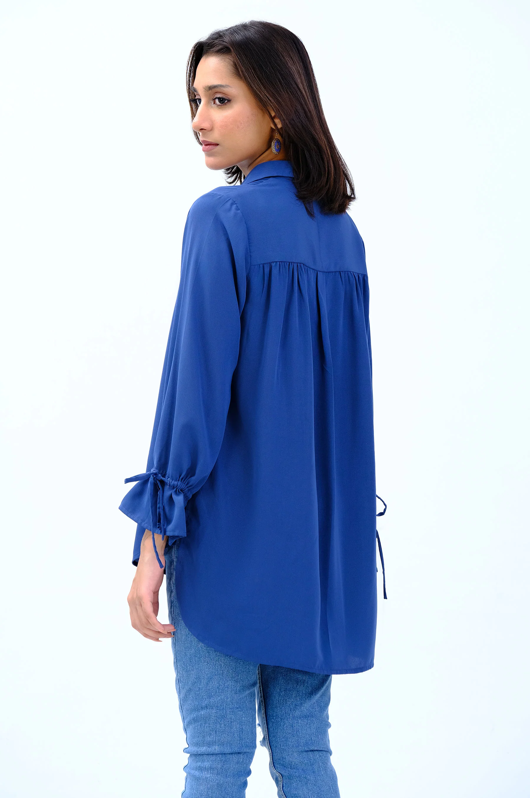 Stitched 1 Piece Embellished Crepe Top - Image 5