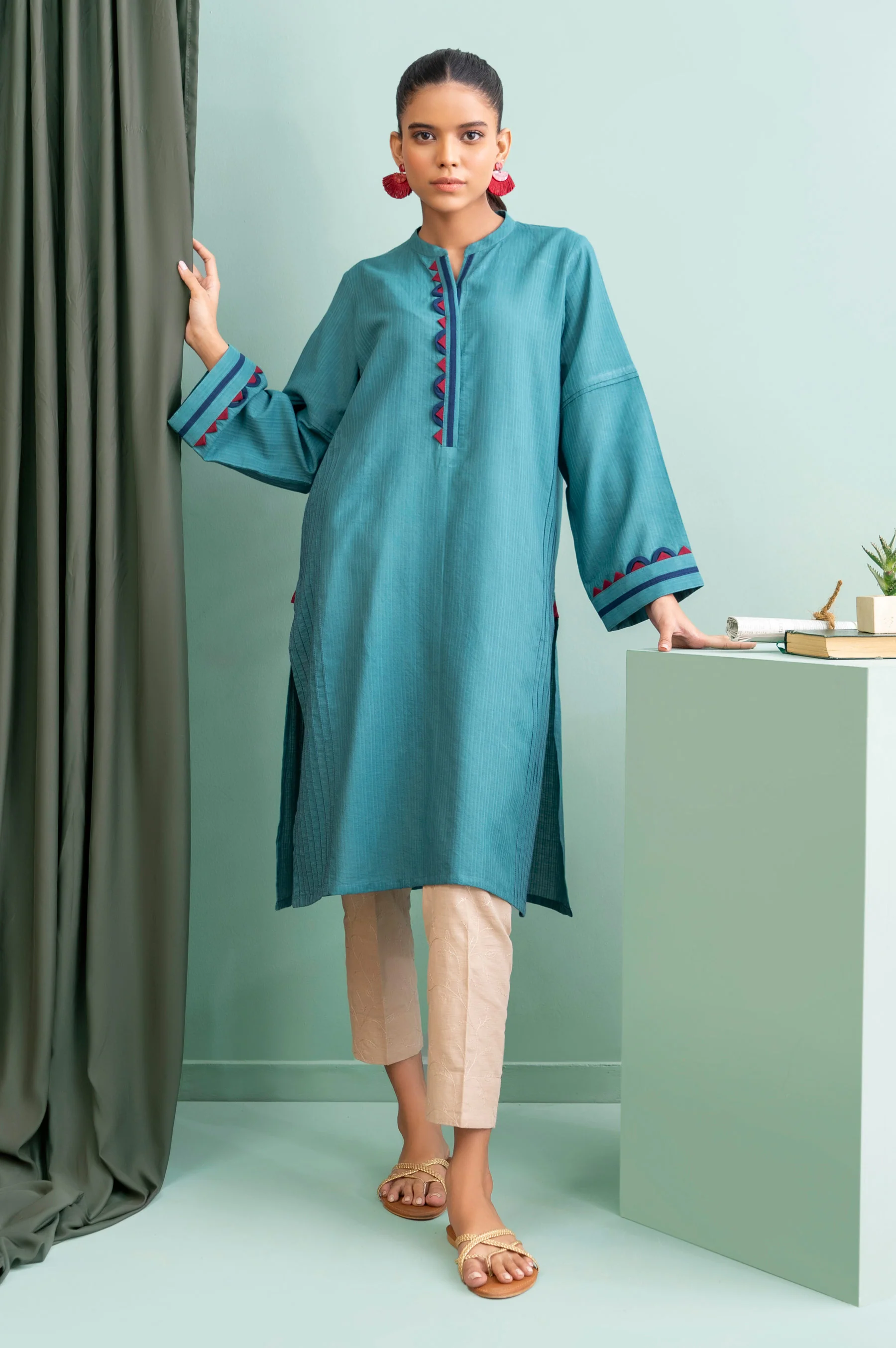 Stitched 1 Piece Embellished Doria Shirt - Image 3
