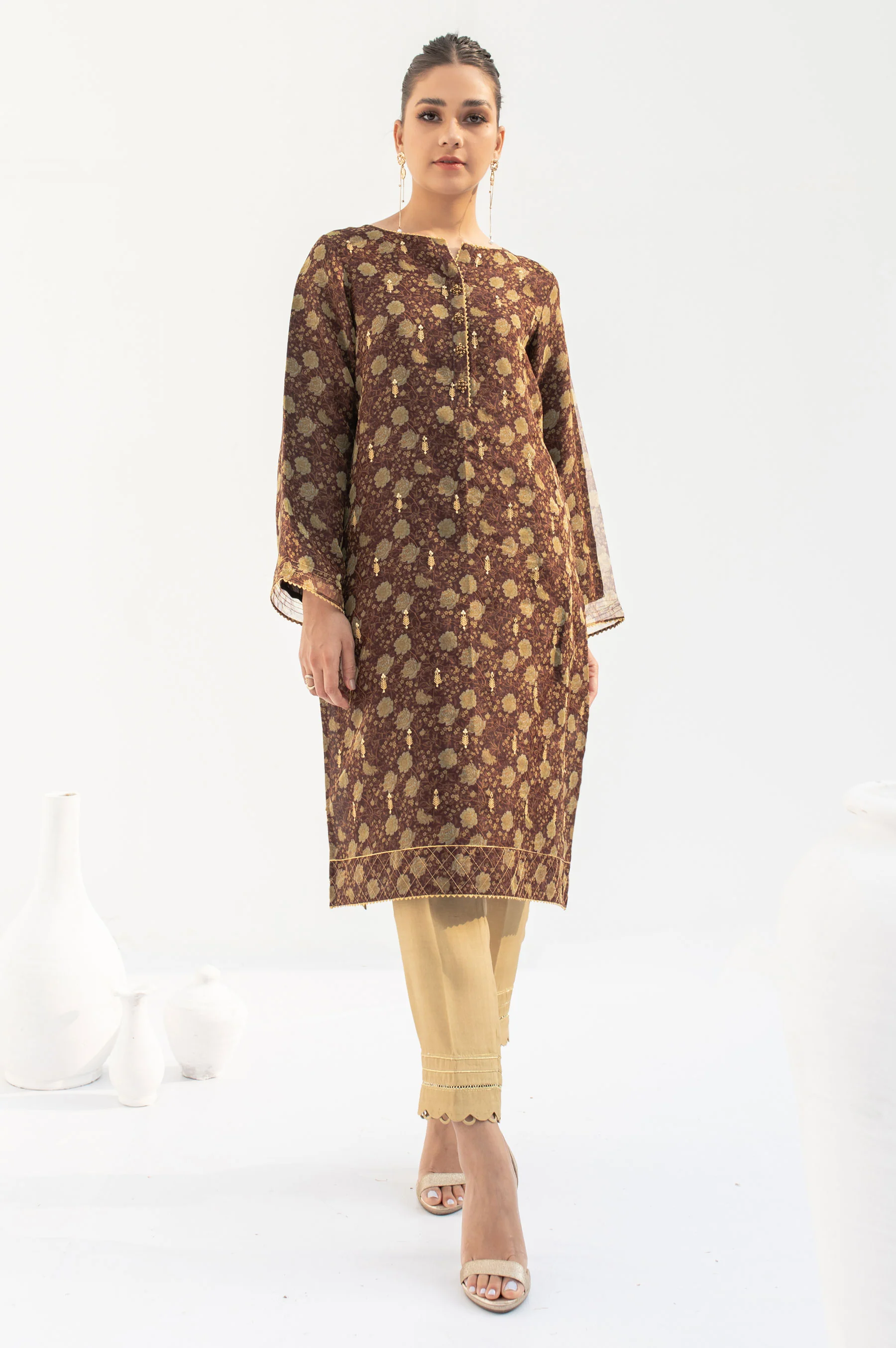 Stitched 1 Piece Digital Print + Embroidered Shirt