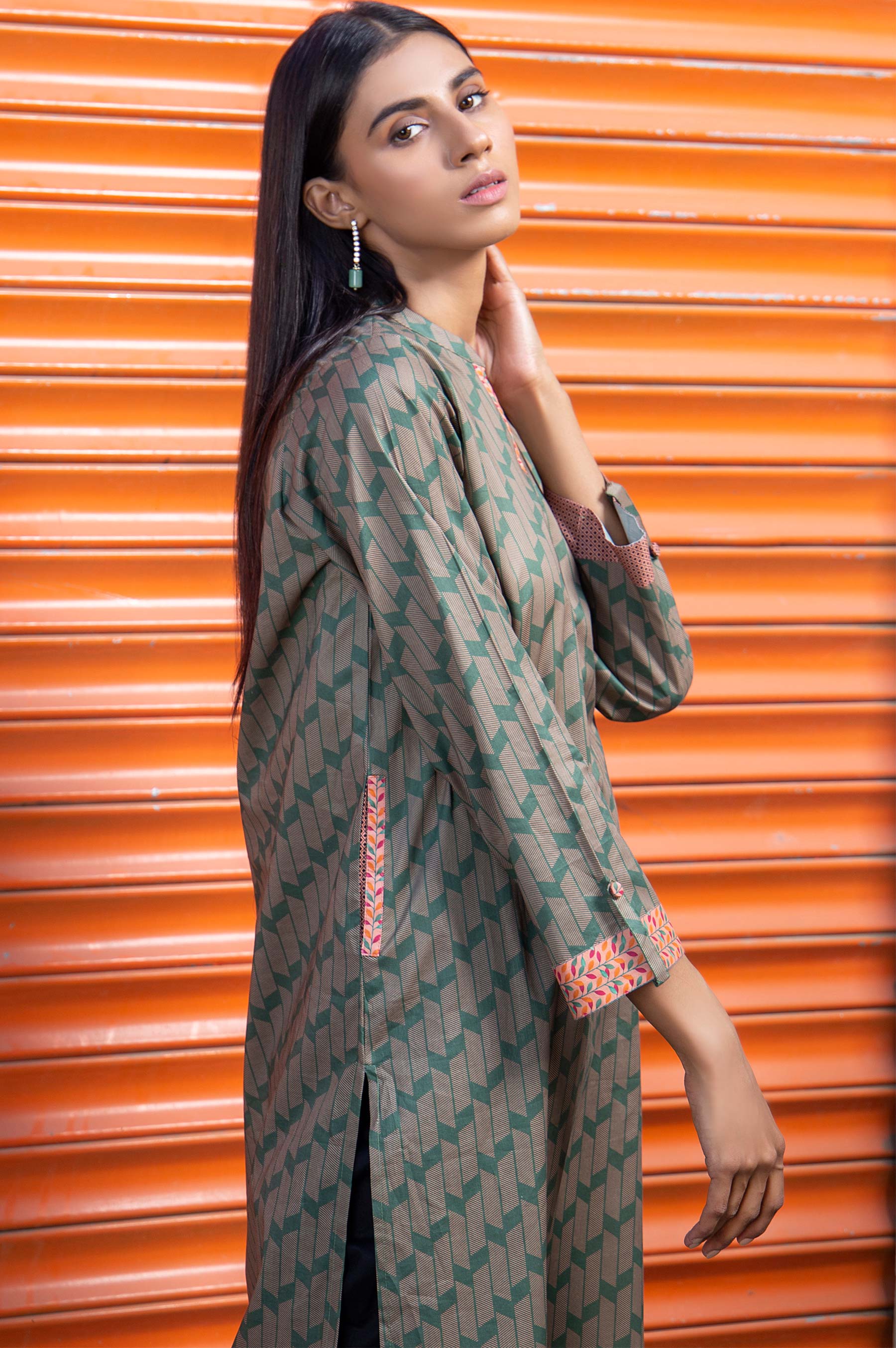 Stitched 1 Piece Embellished Cambric Shirt - Image 2