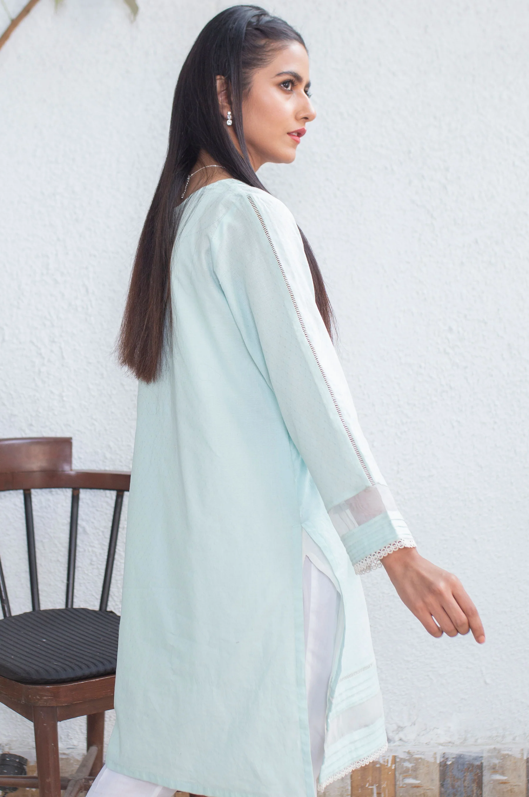 Stitched 1 Piece Embellished Jacquard Shirt - Image 2