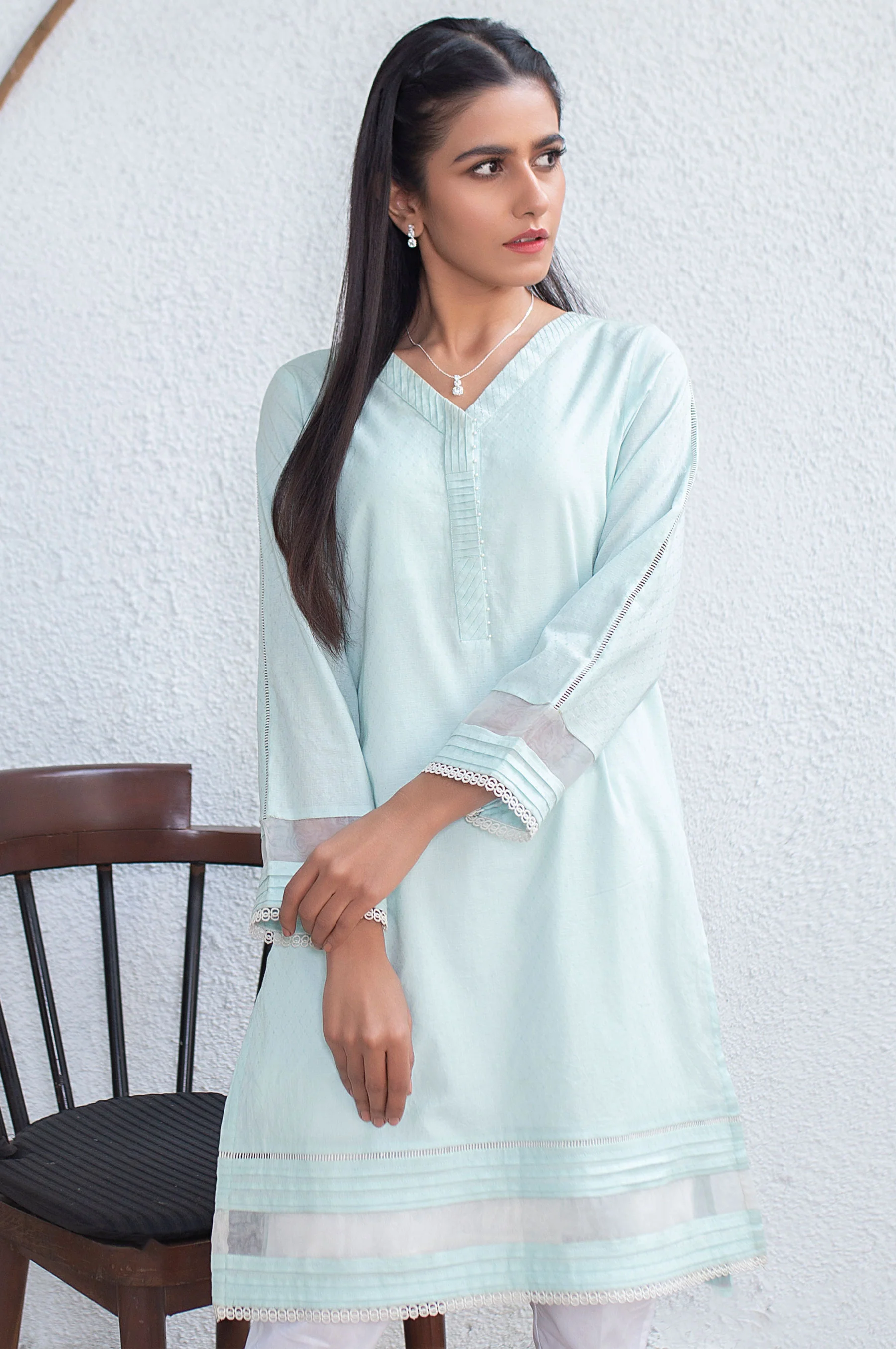 Stitched 1 Piece Embellished Jacquard Shirt - Image 4