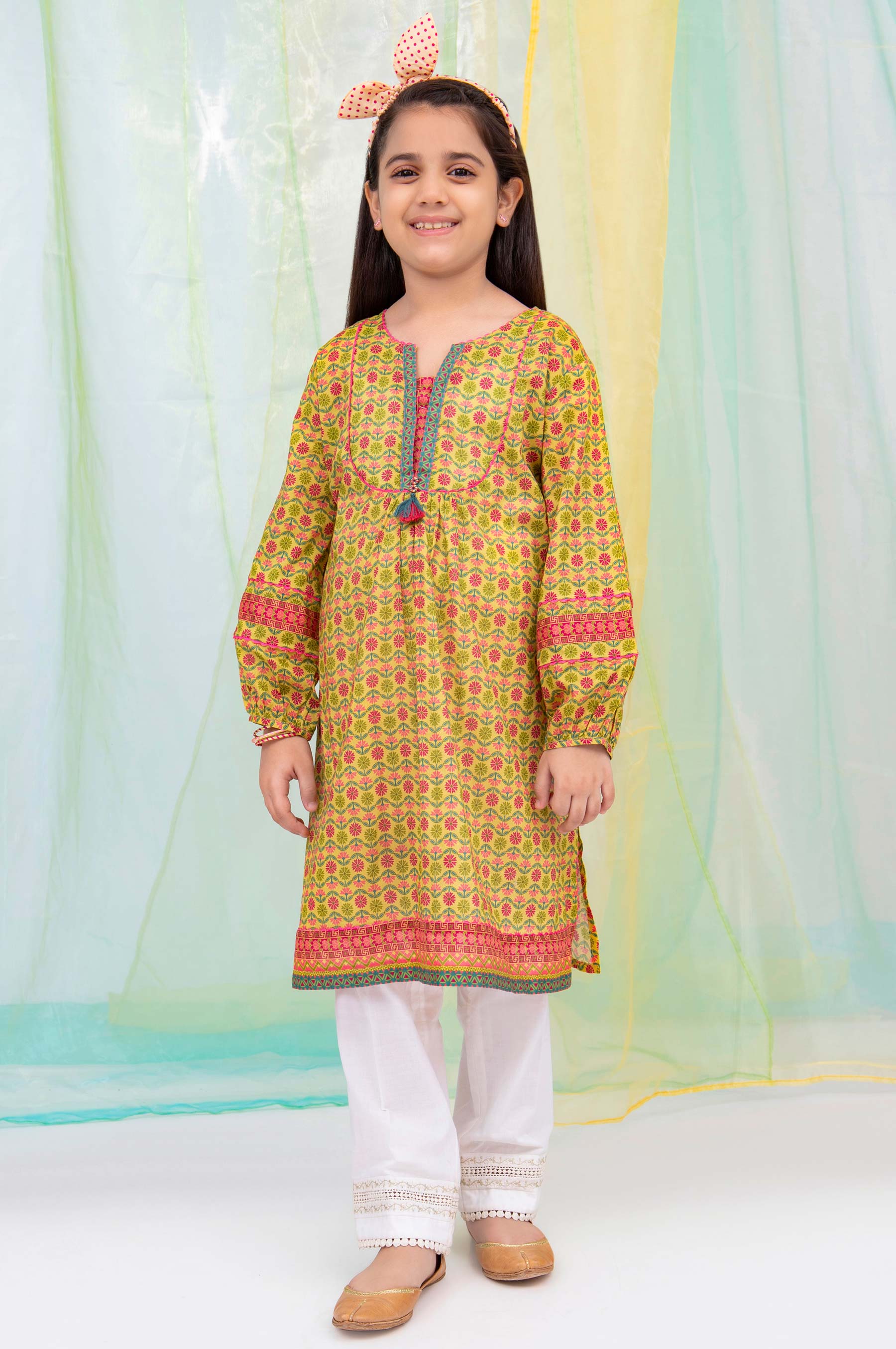 Stitched 1 Piece Embellished Shirt - Cambric - Image 2