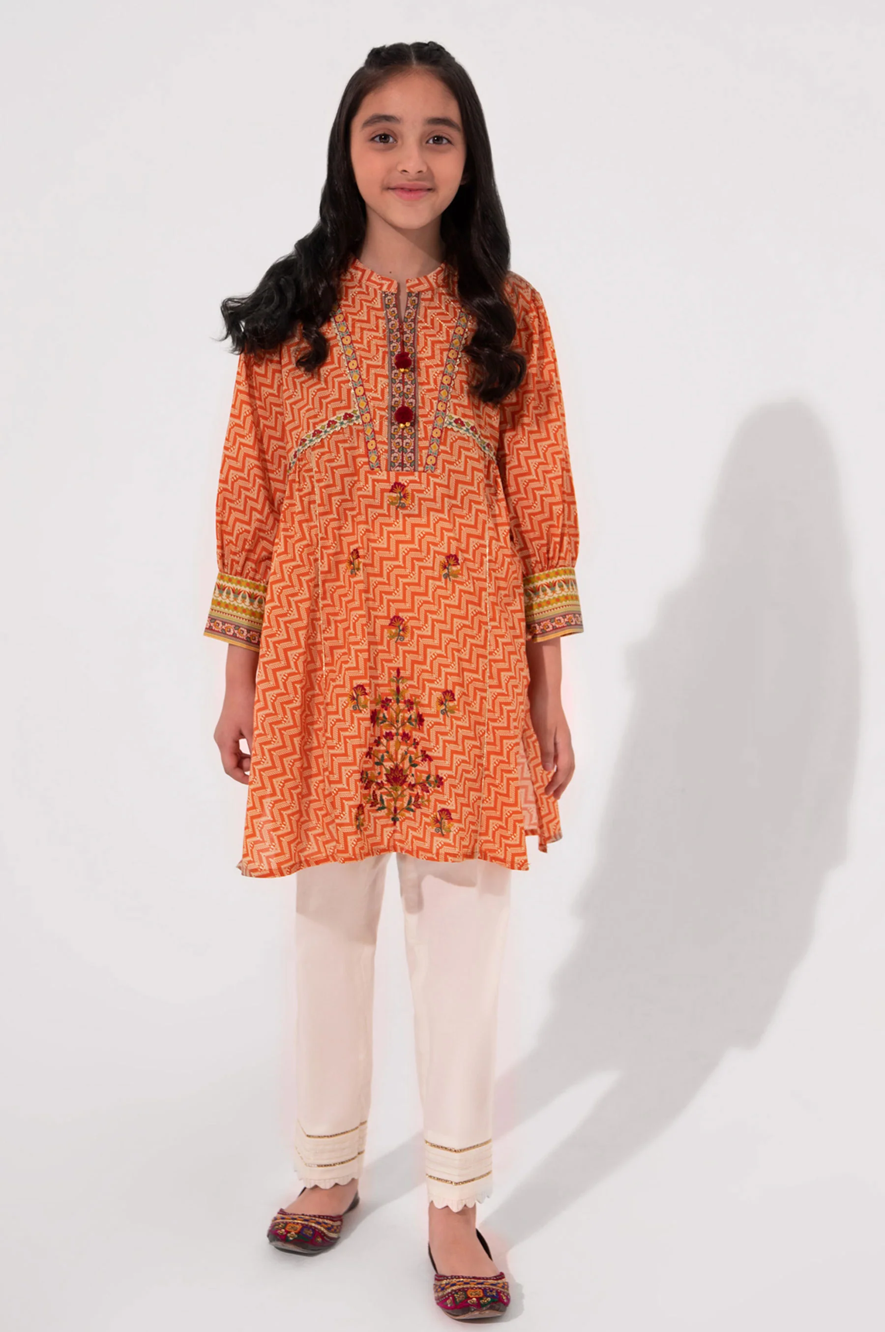 Stitched 1 Piece Embellished Lawn Shirt - Image 2