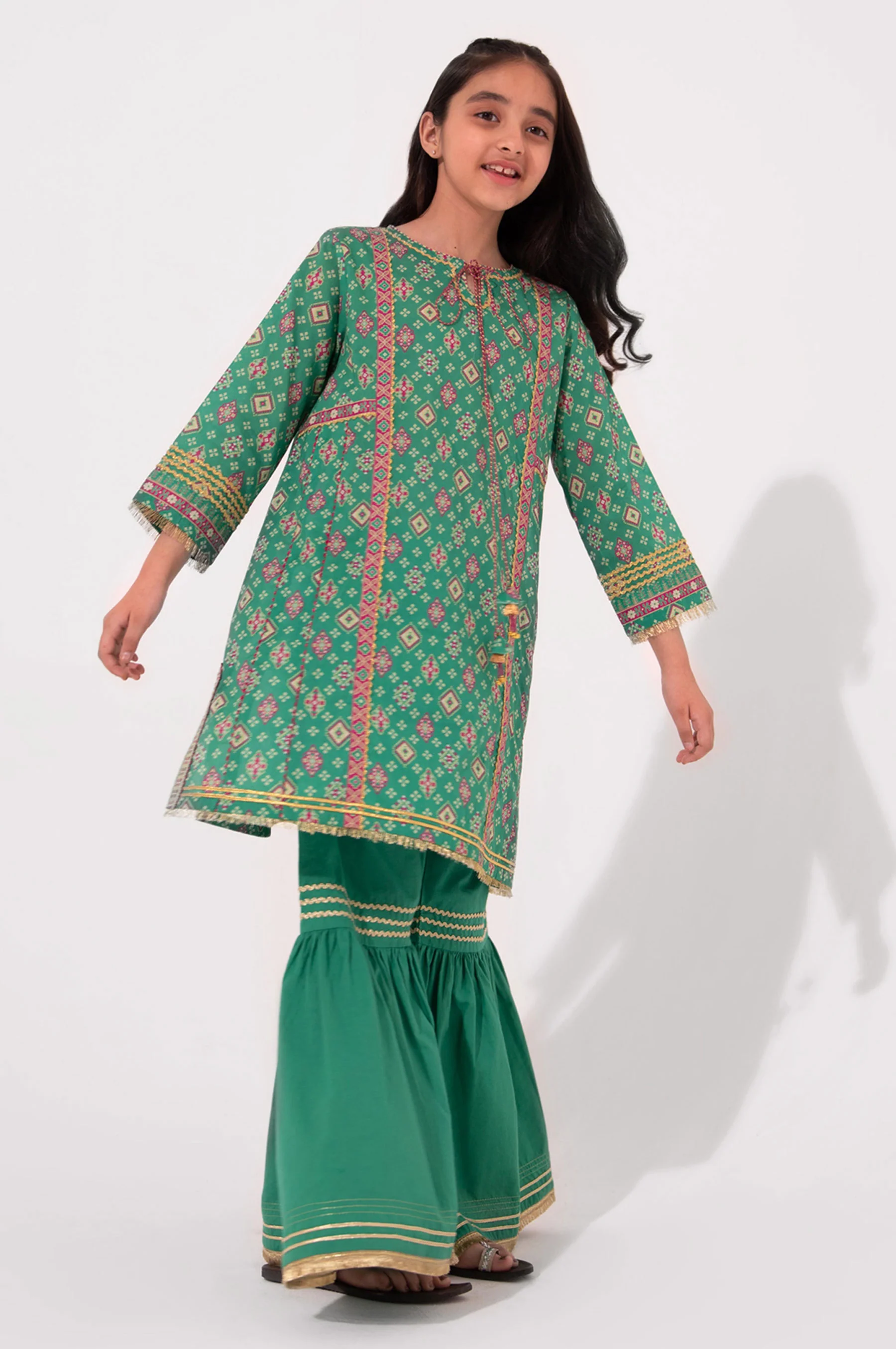 Stitched 1 Piece Printed Embellished Lawn Shirt - Image 3