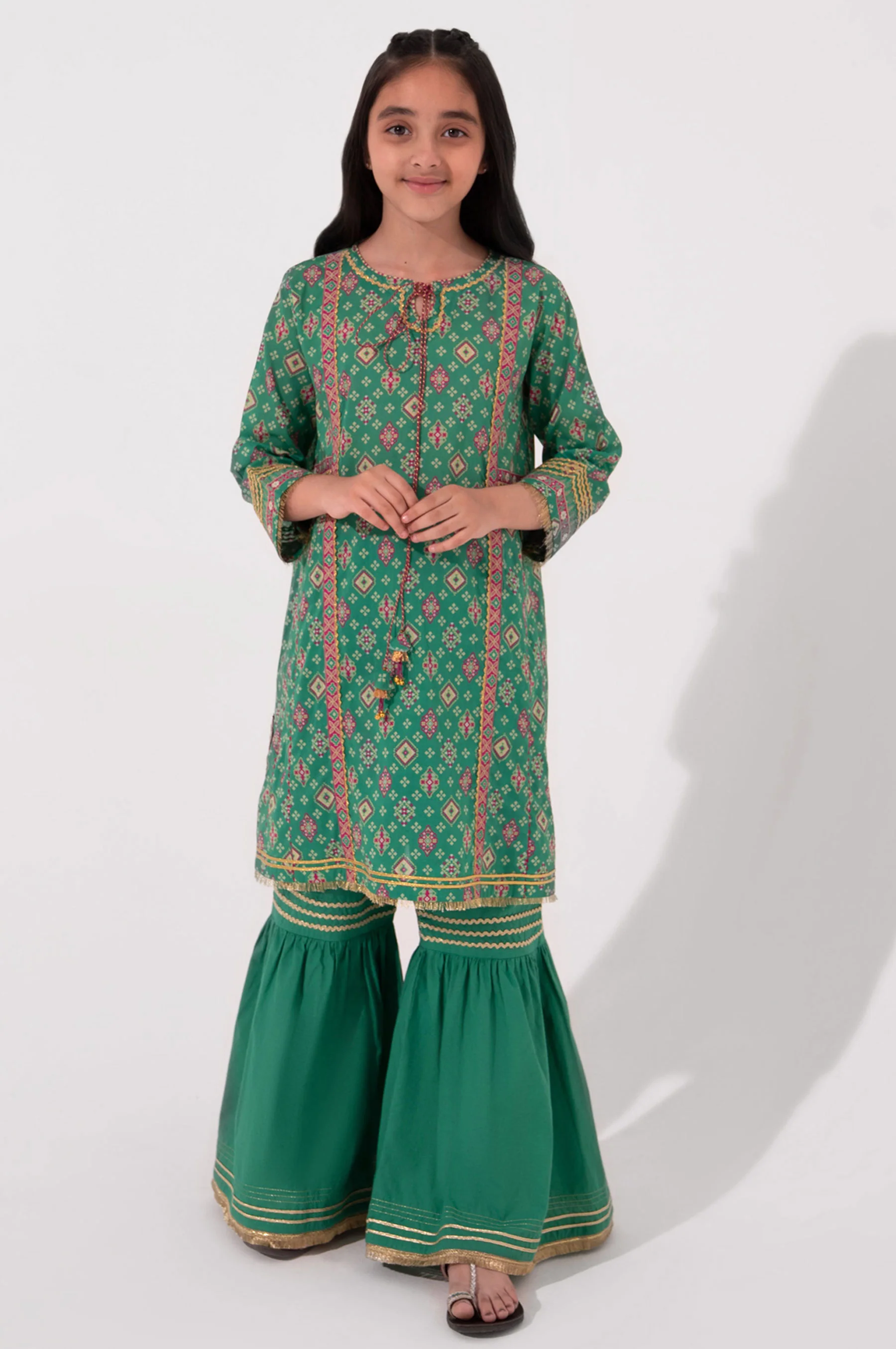 Stitched 1 Piece Printed Embellished Lawn Shirt - Image 4