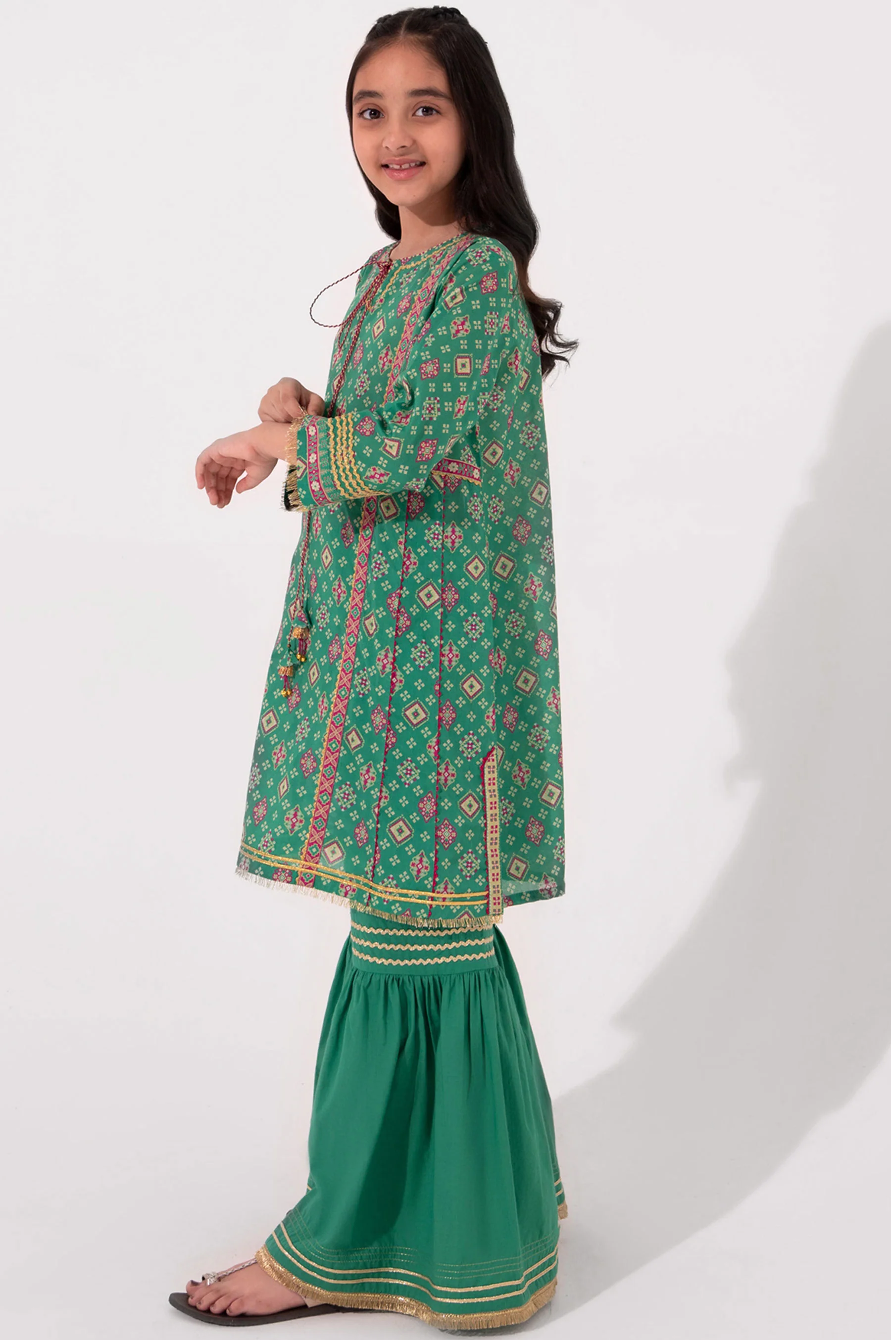 Stitched 1 Piece Printed Embellished Lawn Shirt - Image 5