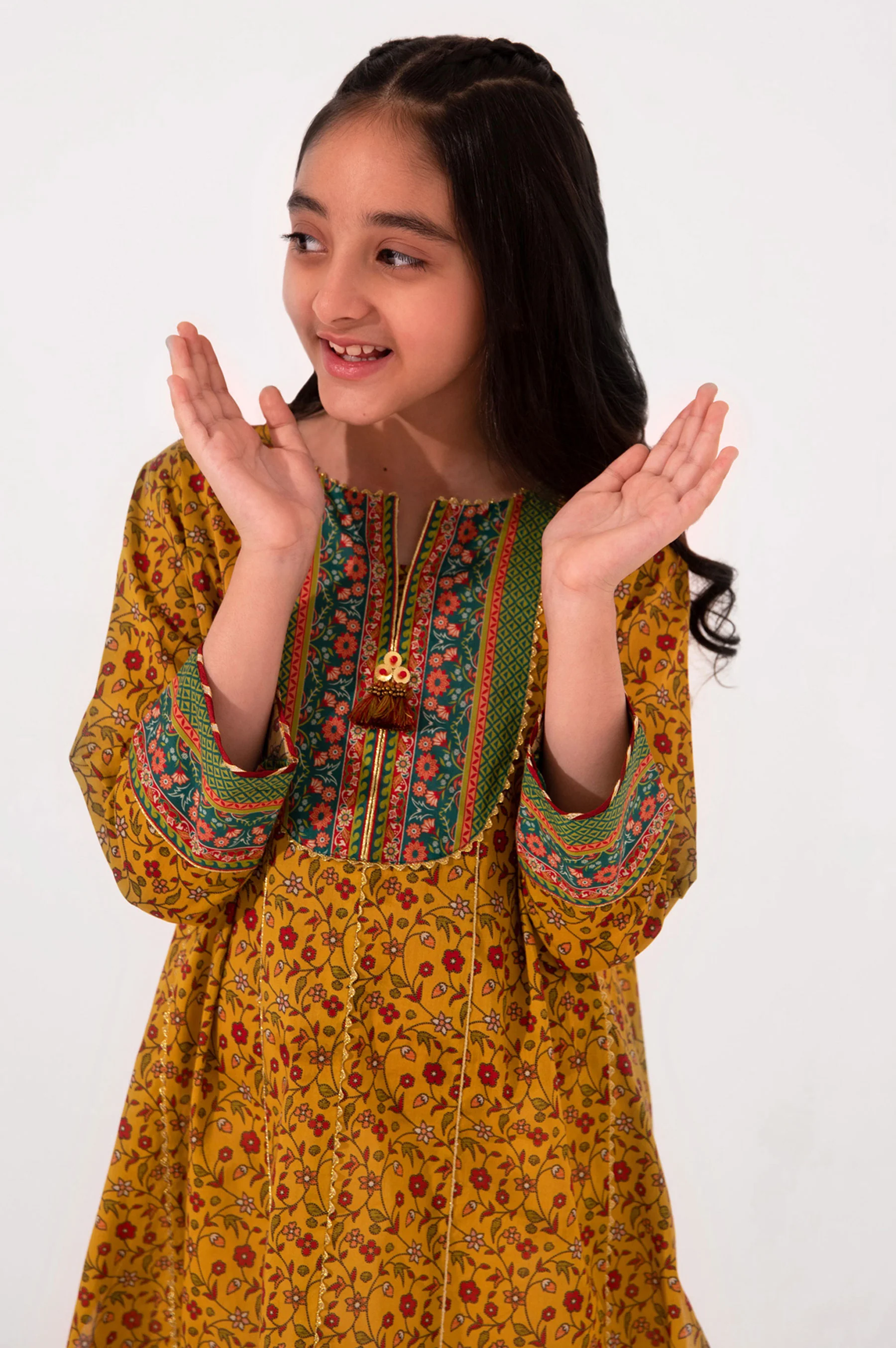Stitched 1 Piece Printed Embellished Lawn Shirt - Image 3