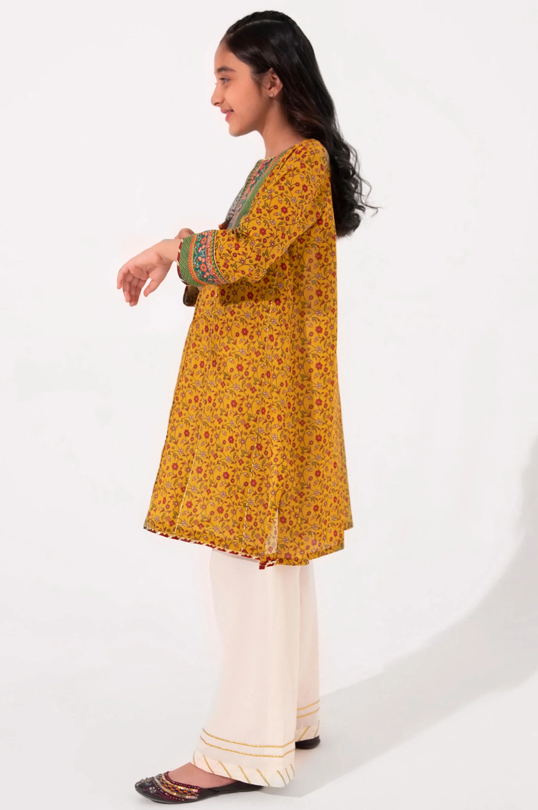 Stitched 1 Piece Printed Embellished Lawn Shirt - Image 4
