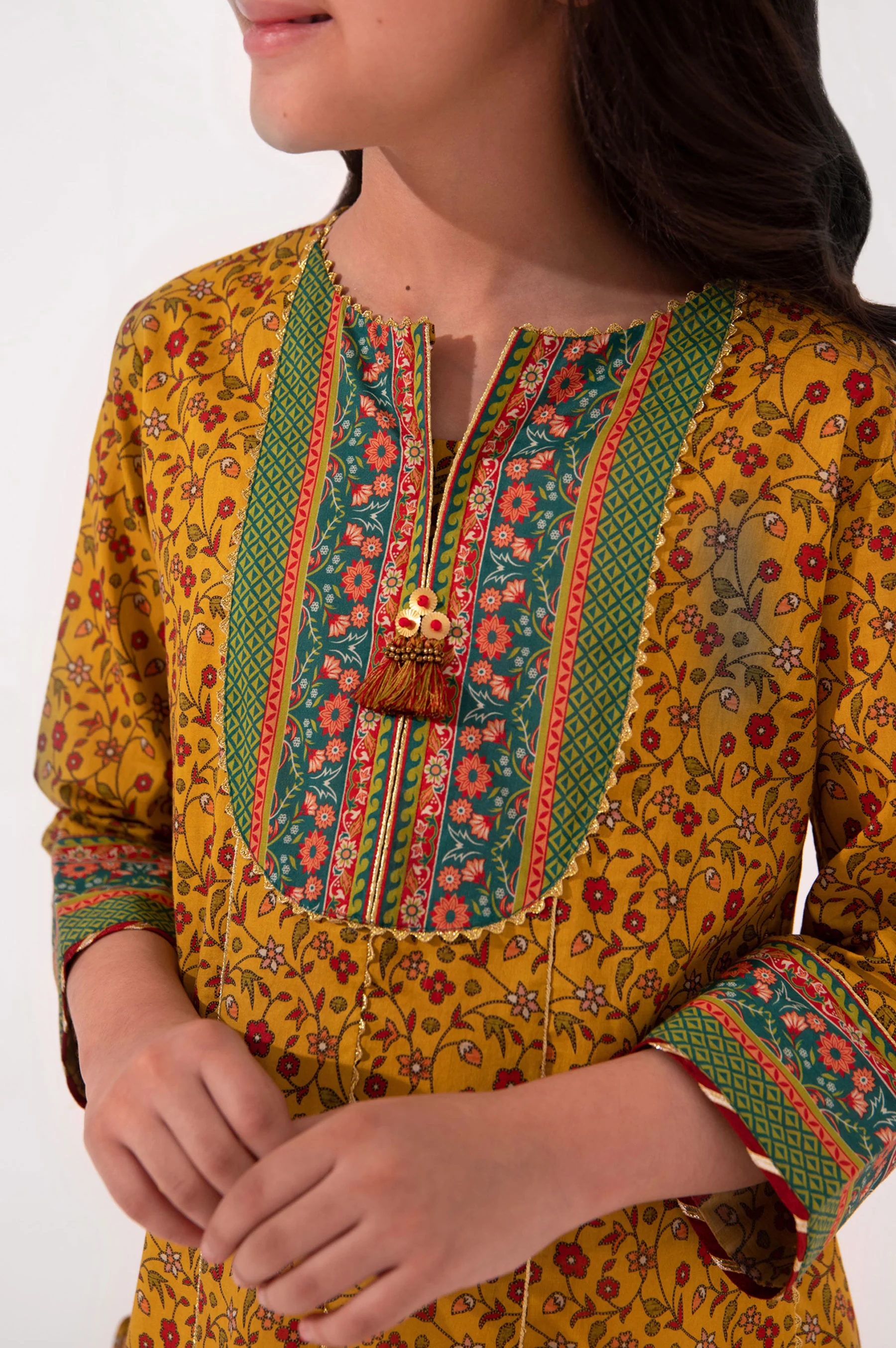 Stitched 1 Piece Printed Embellished Lawn Shirt - Image 5