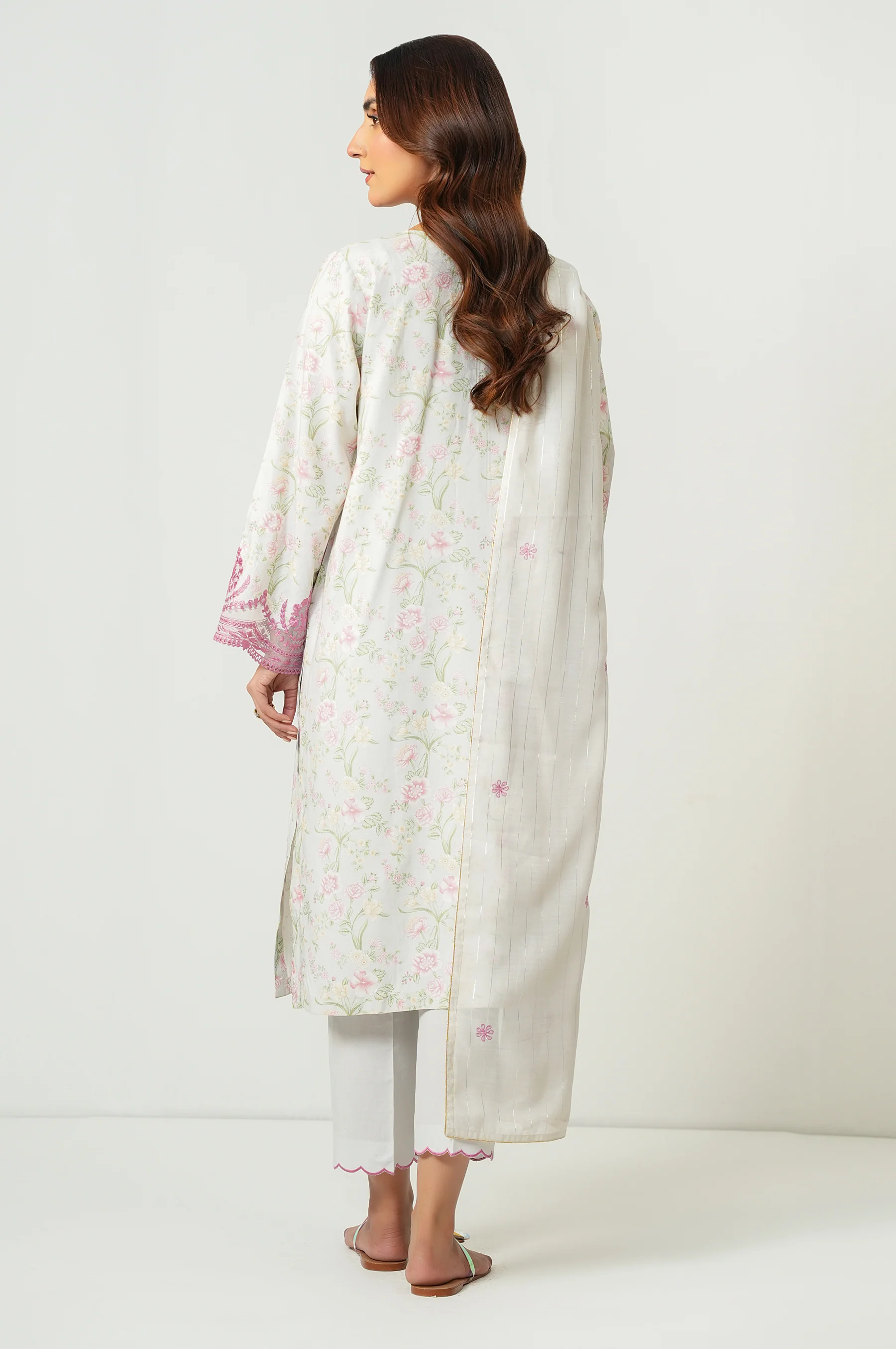 STITCHED EMBROIDERED RAW SILK SUIT - Image 3