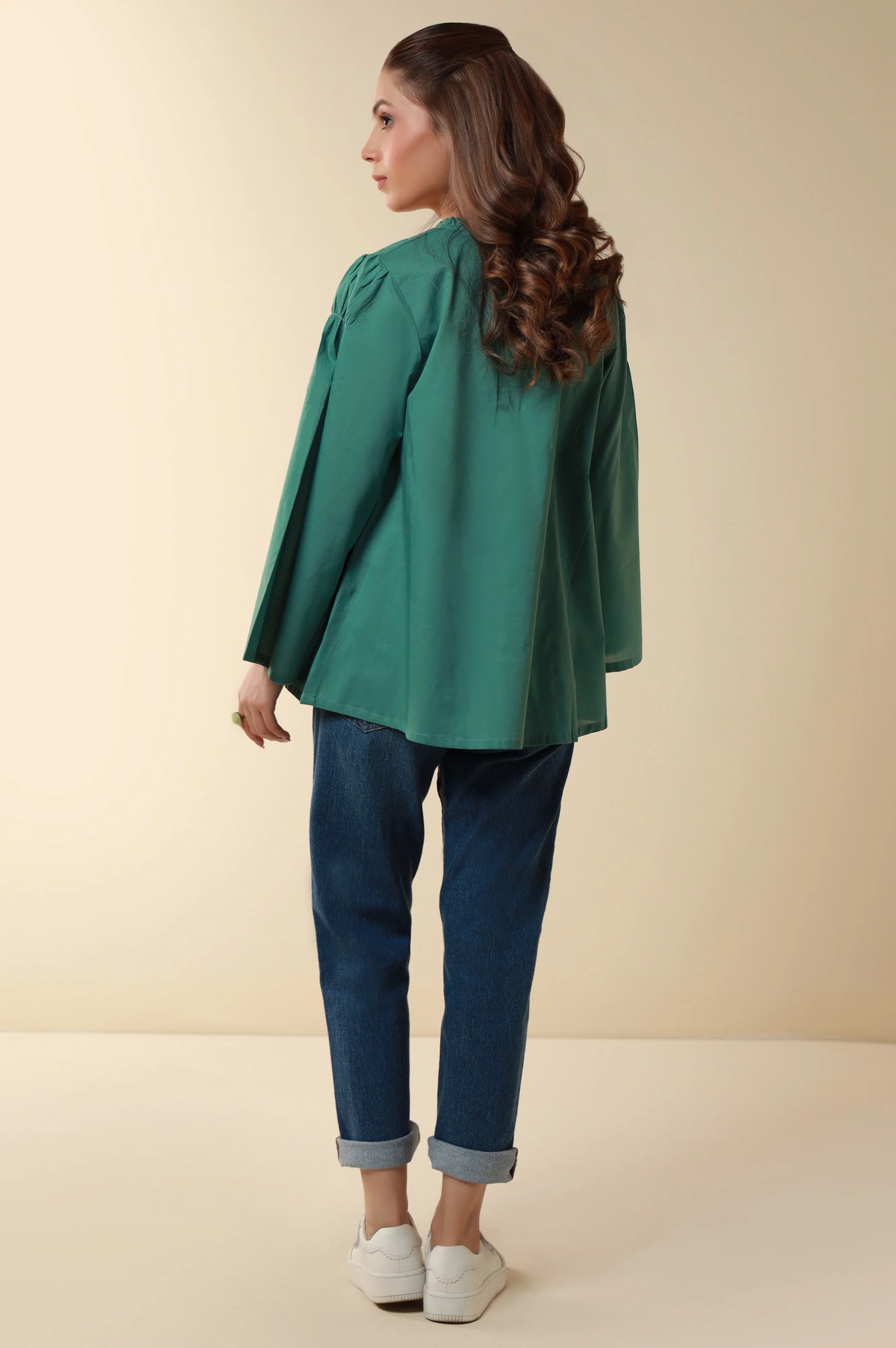 Stitched 1 Piece Embroidered Cambric Fusion Top - Image 4