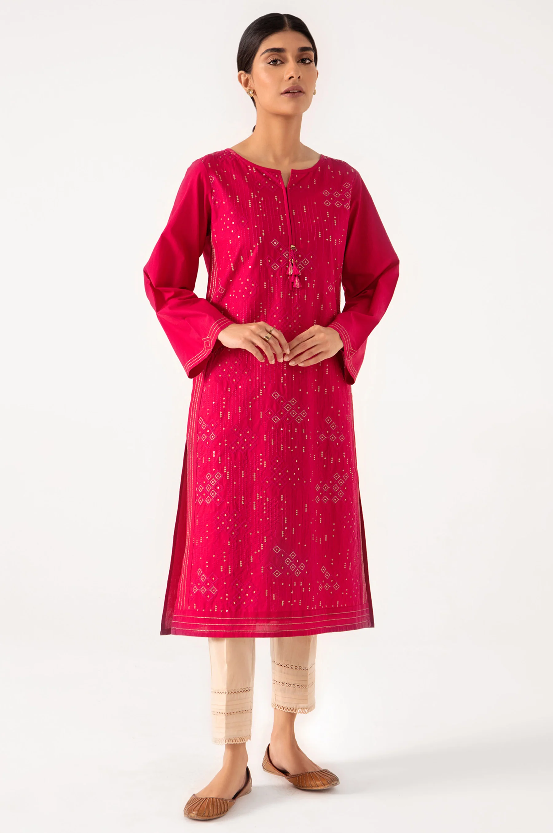 Stitched 1 Piece Embroidered Cambric Shirt