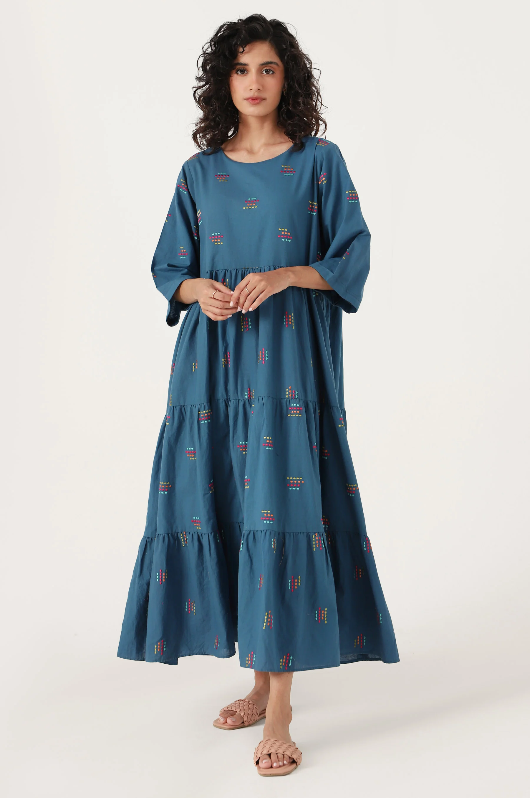 Stitched 1 Piece Embroidered Cambric Dress