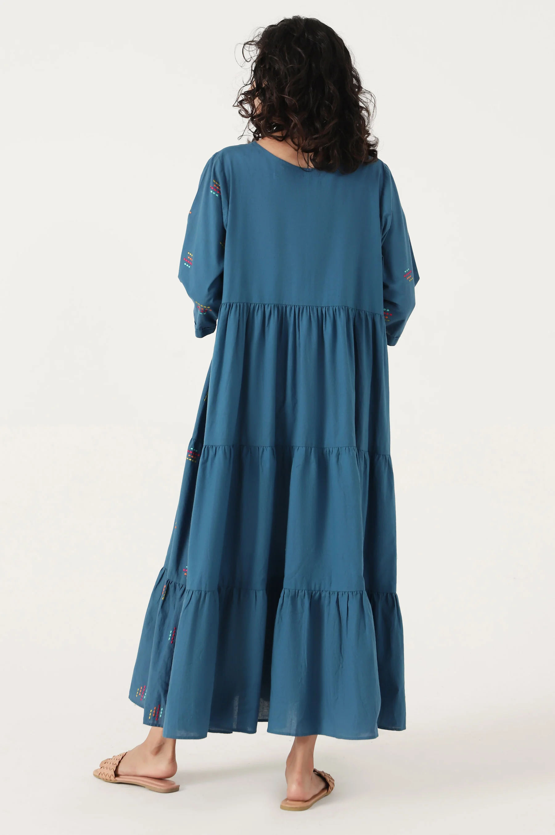 Stitched 1 Piece Embroidered Cambric Dress - Image 2