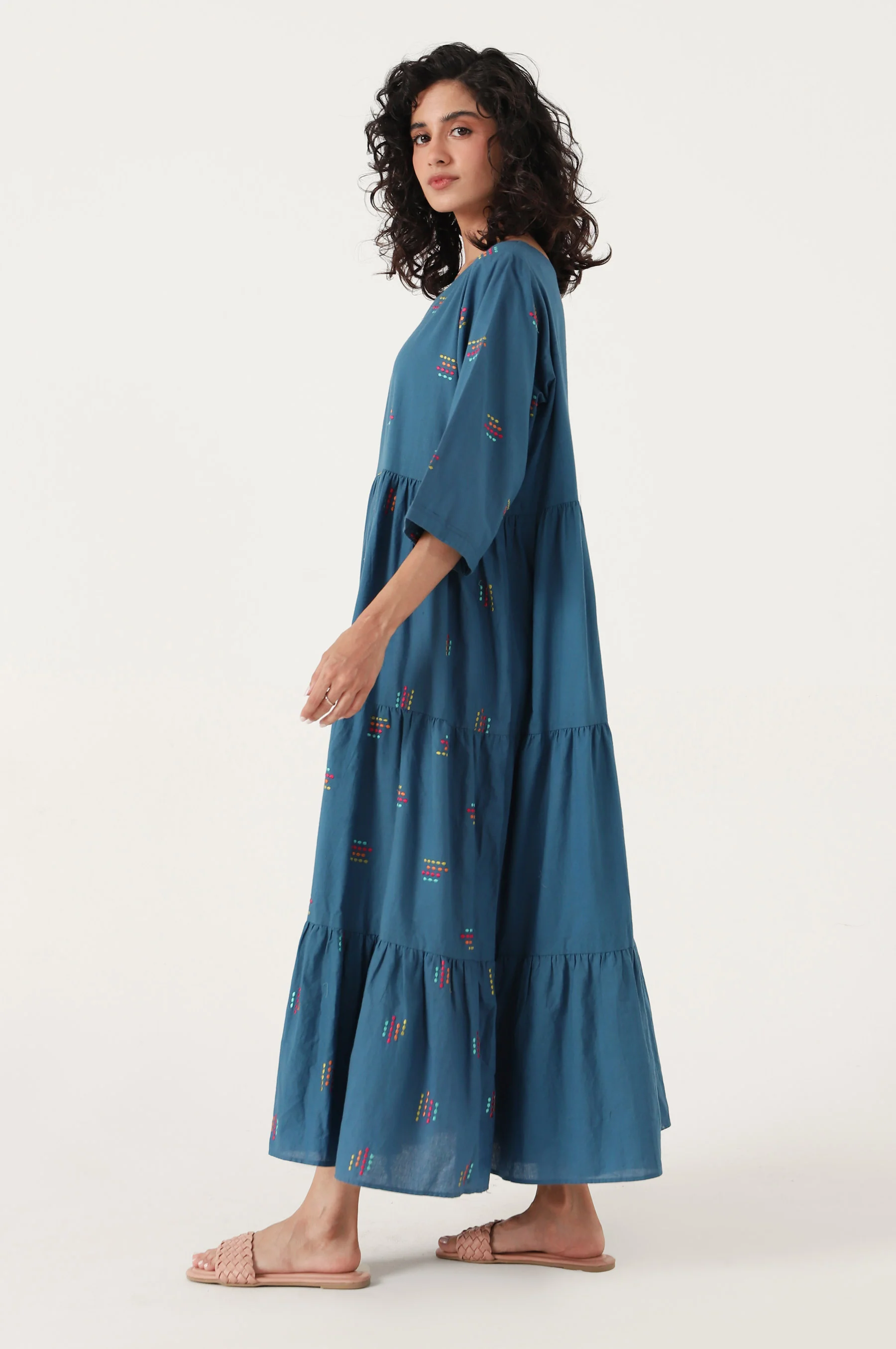 Stitched 1 Piece Embroidered Cambric Dress - Image 4