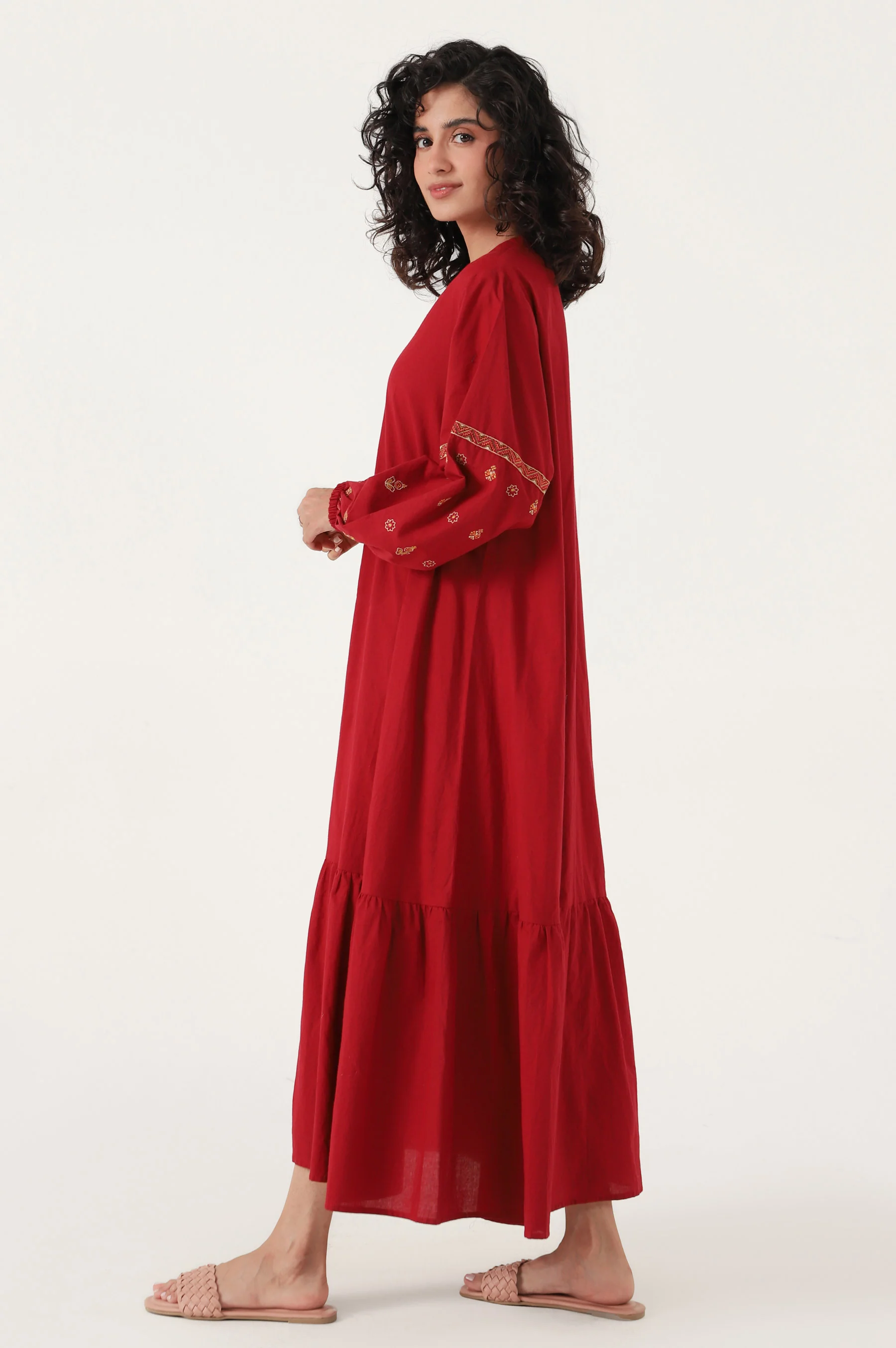 Stitched 1 Piece Embroidered Cambric Dress - Image 4
