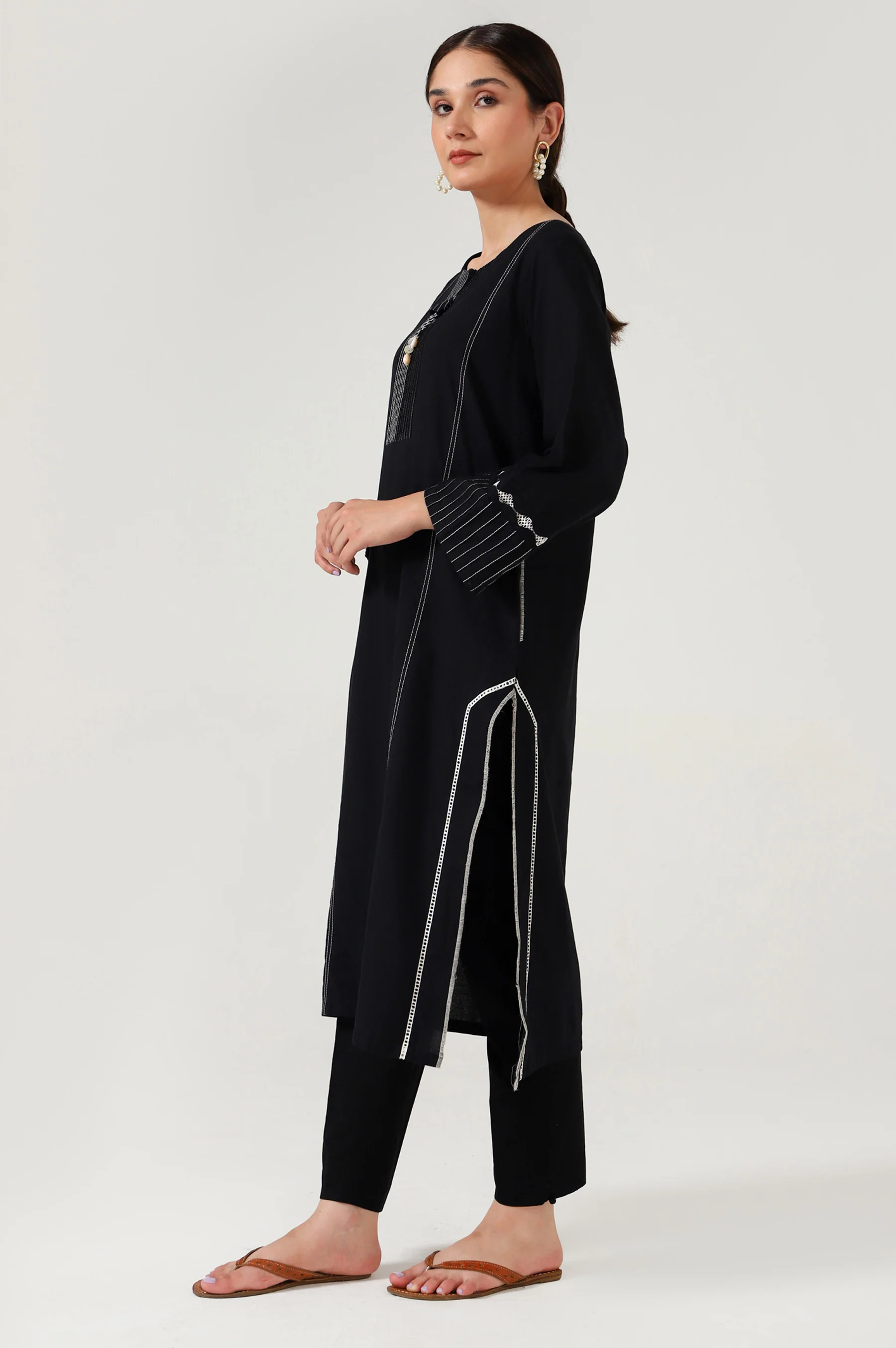 Stitched 1 Piece Stylized Cambric Shirt - Image 4