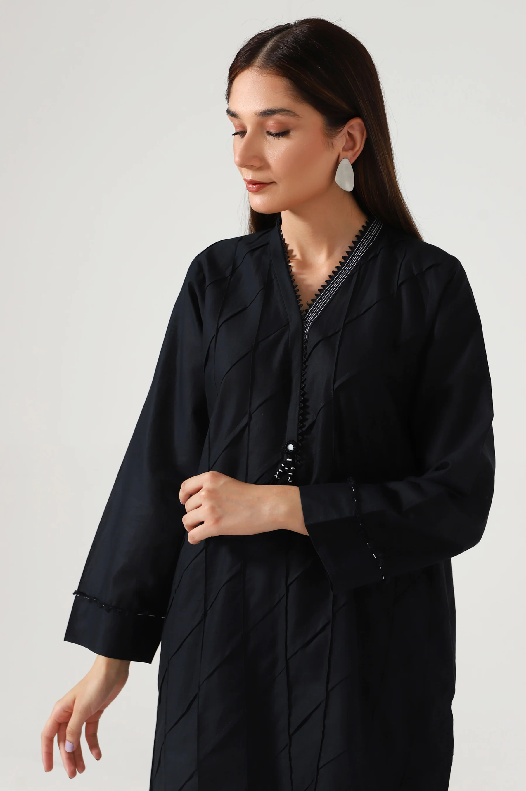 Stitched 1 Piece Stylized Cambric Shirt - Image 2