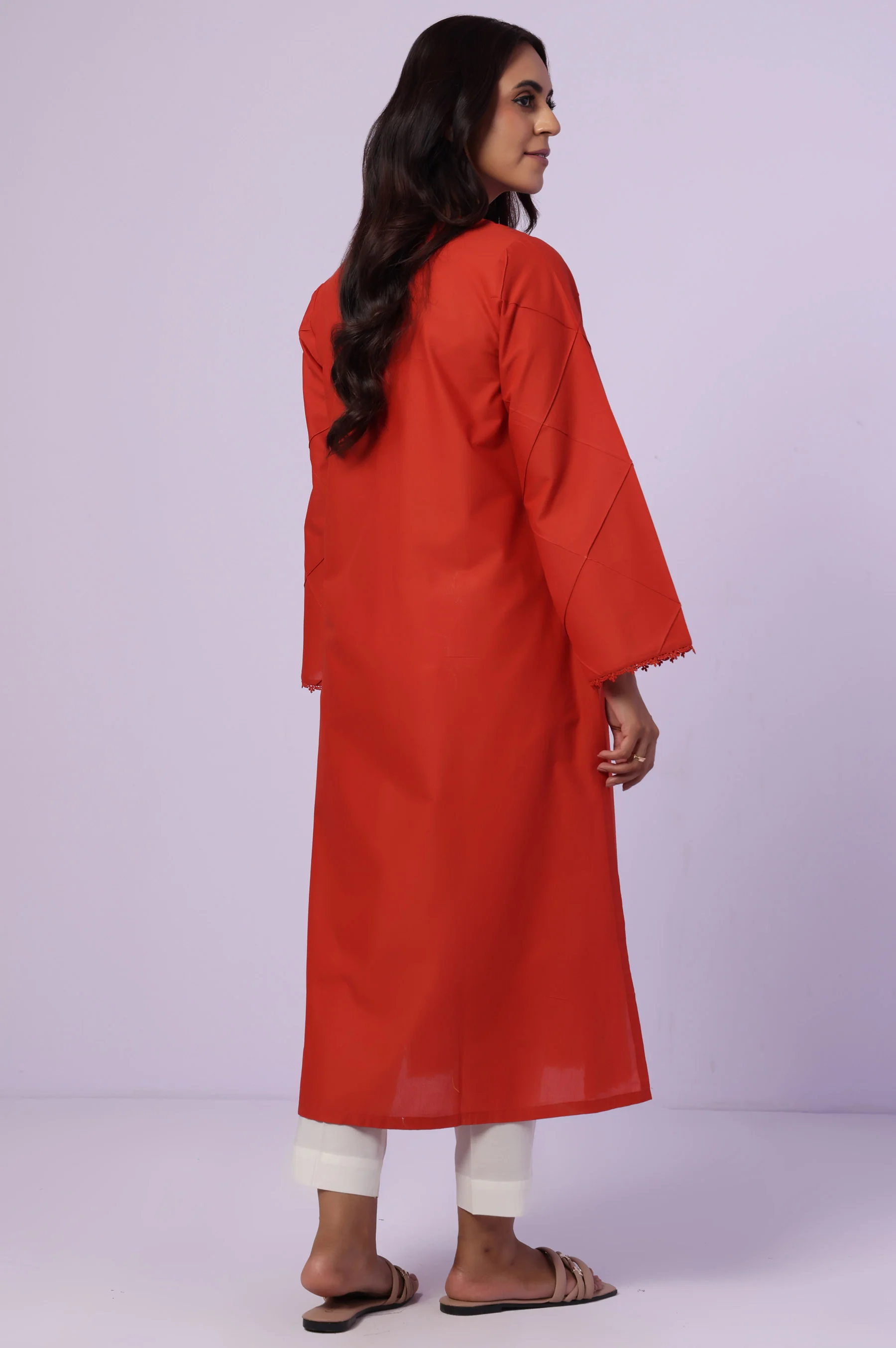 Stitched 1 Piece Embroidered Cambric Shirt - Image 5