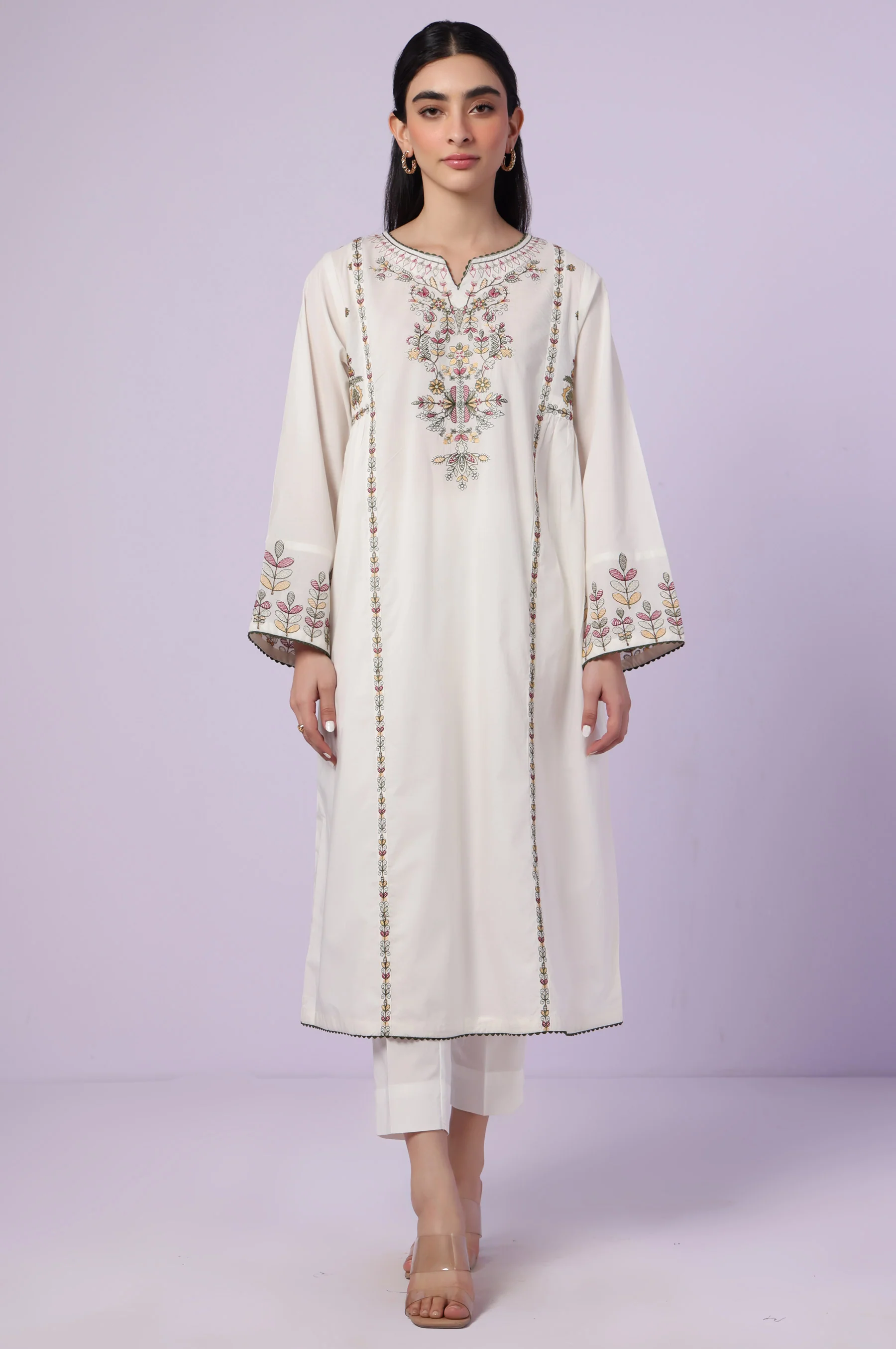 Stitched 1 Piece Embroidered Cambric Shirt
