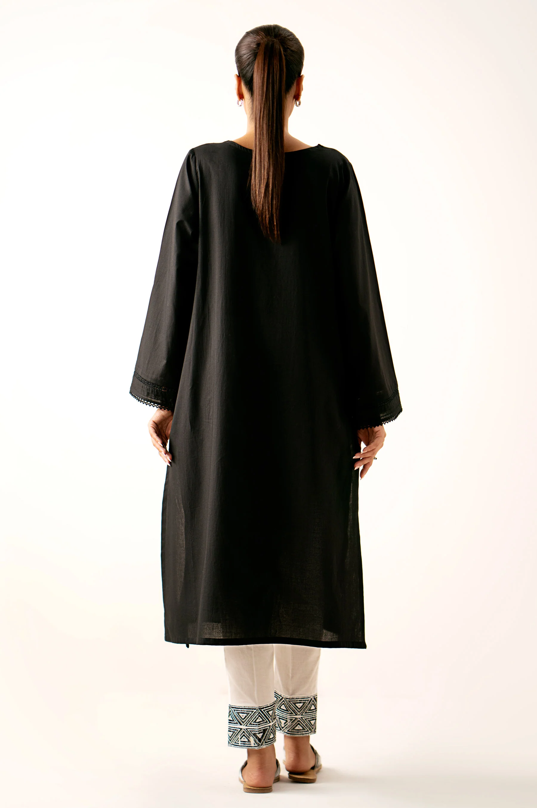 Stitched 1 Piece Embroidered Cambric Shirt - Image 4