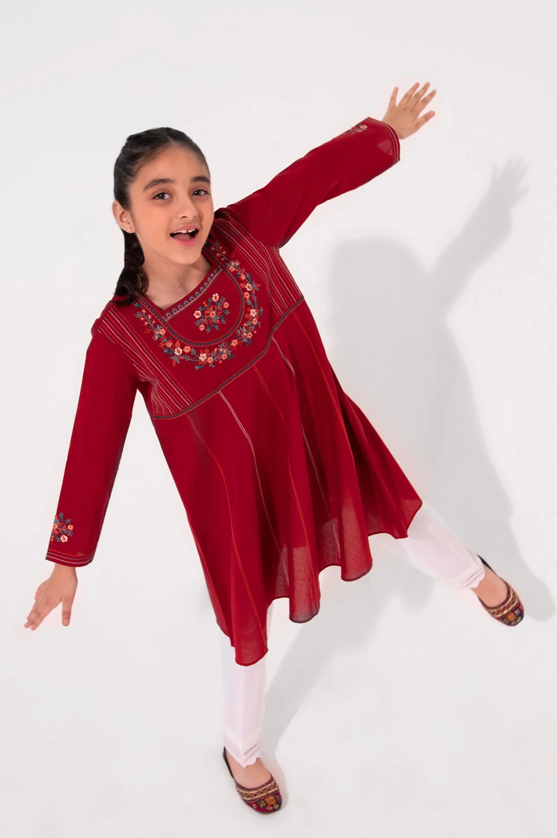 Stitched 1 Piece Embroidered Cambric Shirt - Image 3