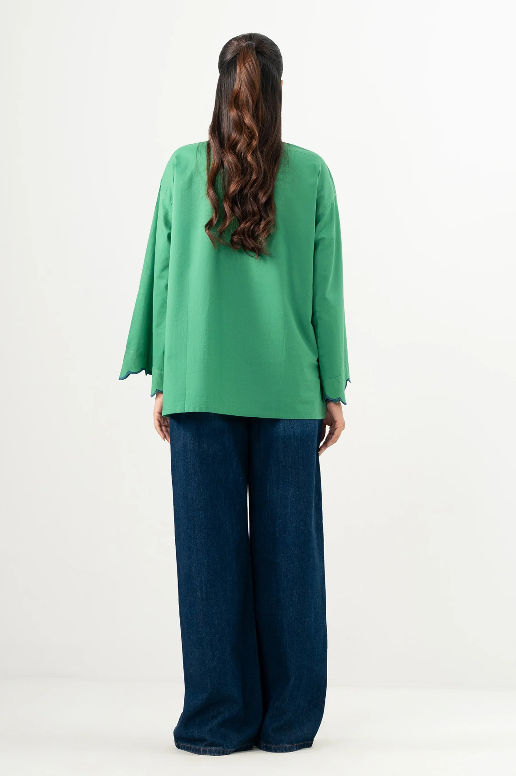 Stitched 1 Piece Embroidered Cambric Top - Image 4