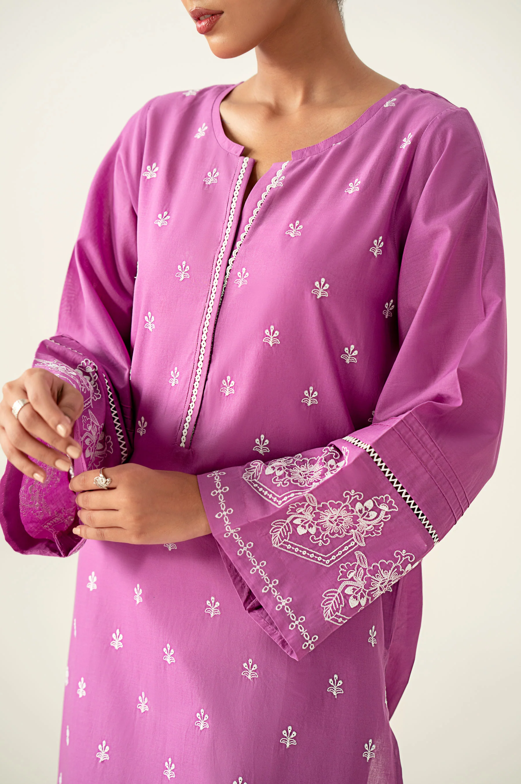 Stitched 1 Piece Embroidered Chikankari Lawn Shirt - Image 6