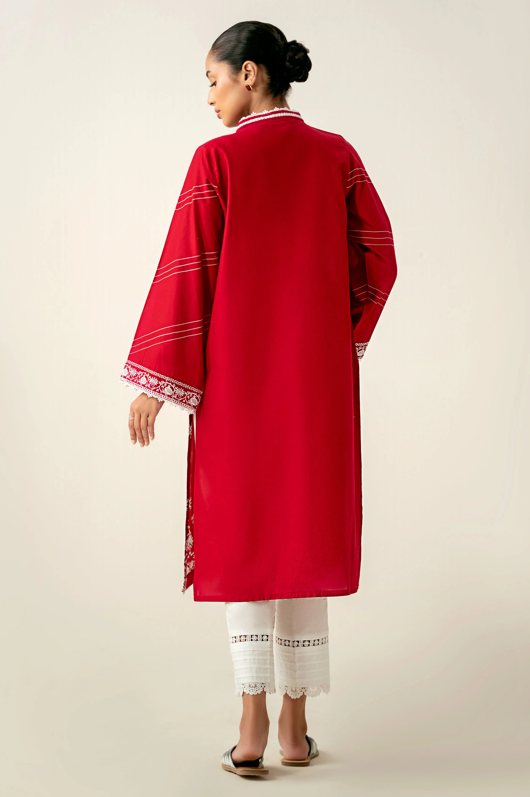 Stitched 1 Piece Embroidered Chikankari Lawn Shirt - Image 6