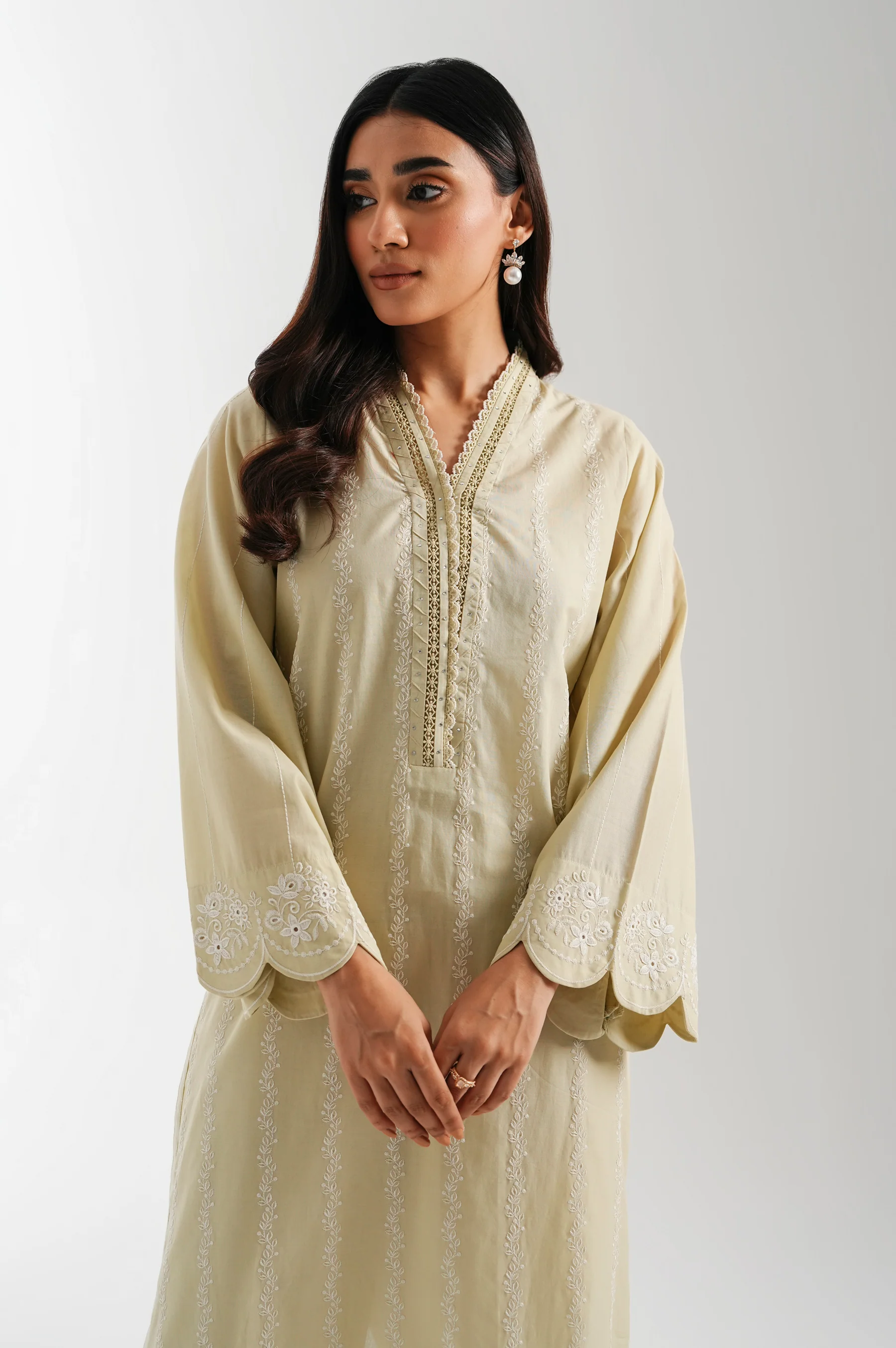Stitched 1 Piece Embroidered Chikankari Shirt - Image 2