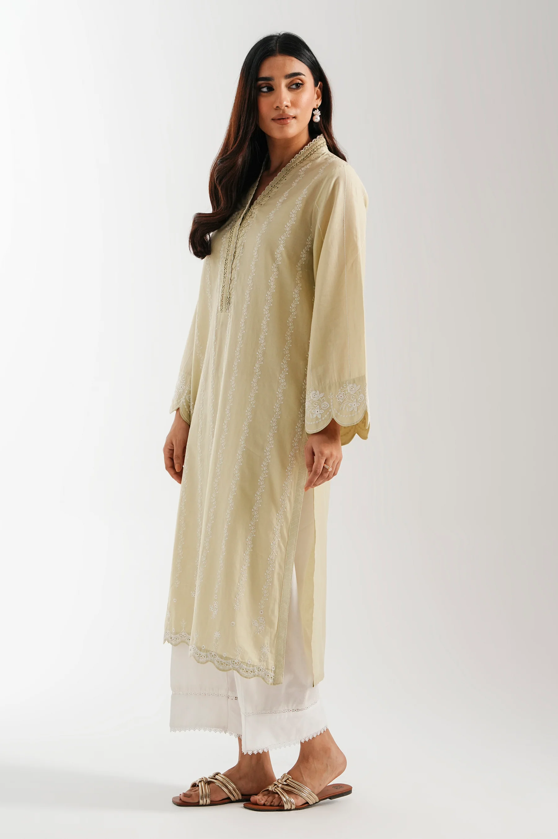 Stitched 1 Piece Embroidered Chikankari Shirt - Image 3