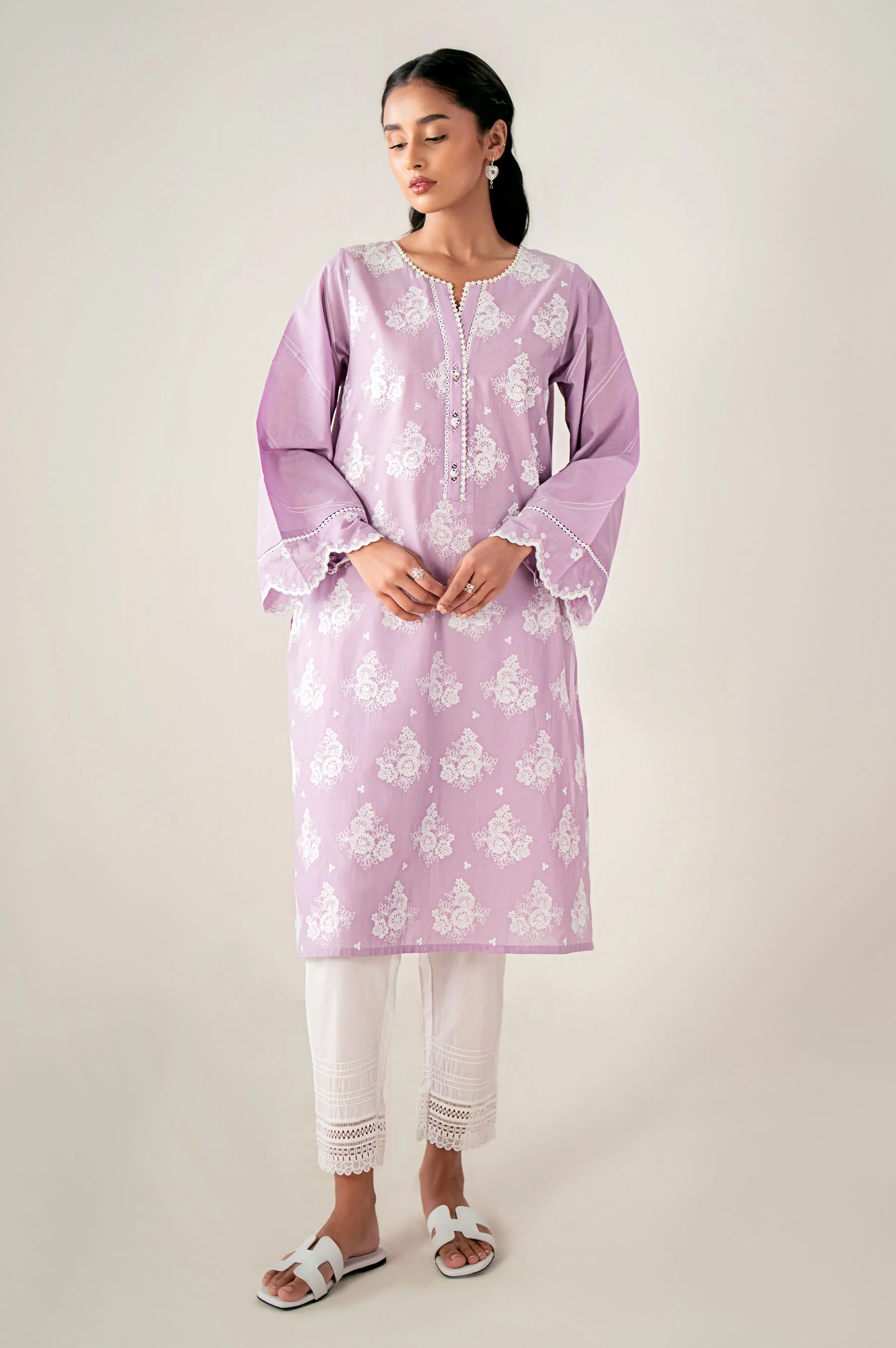 Stitched 1 Piece Embroidered Chikankari Lawn Shirt - Image 6