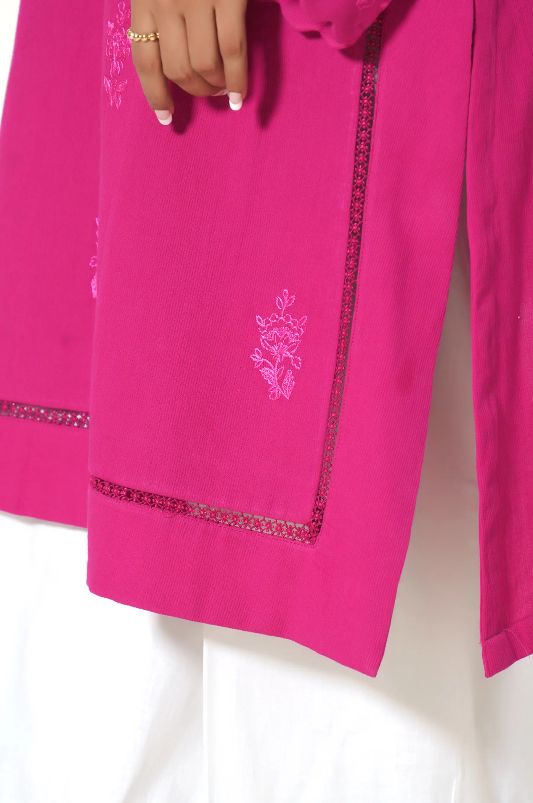 Stitched 1 Piece Embroidered Cottle Shirt - Image 7