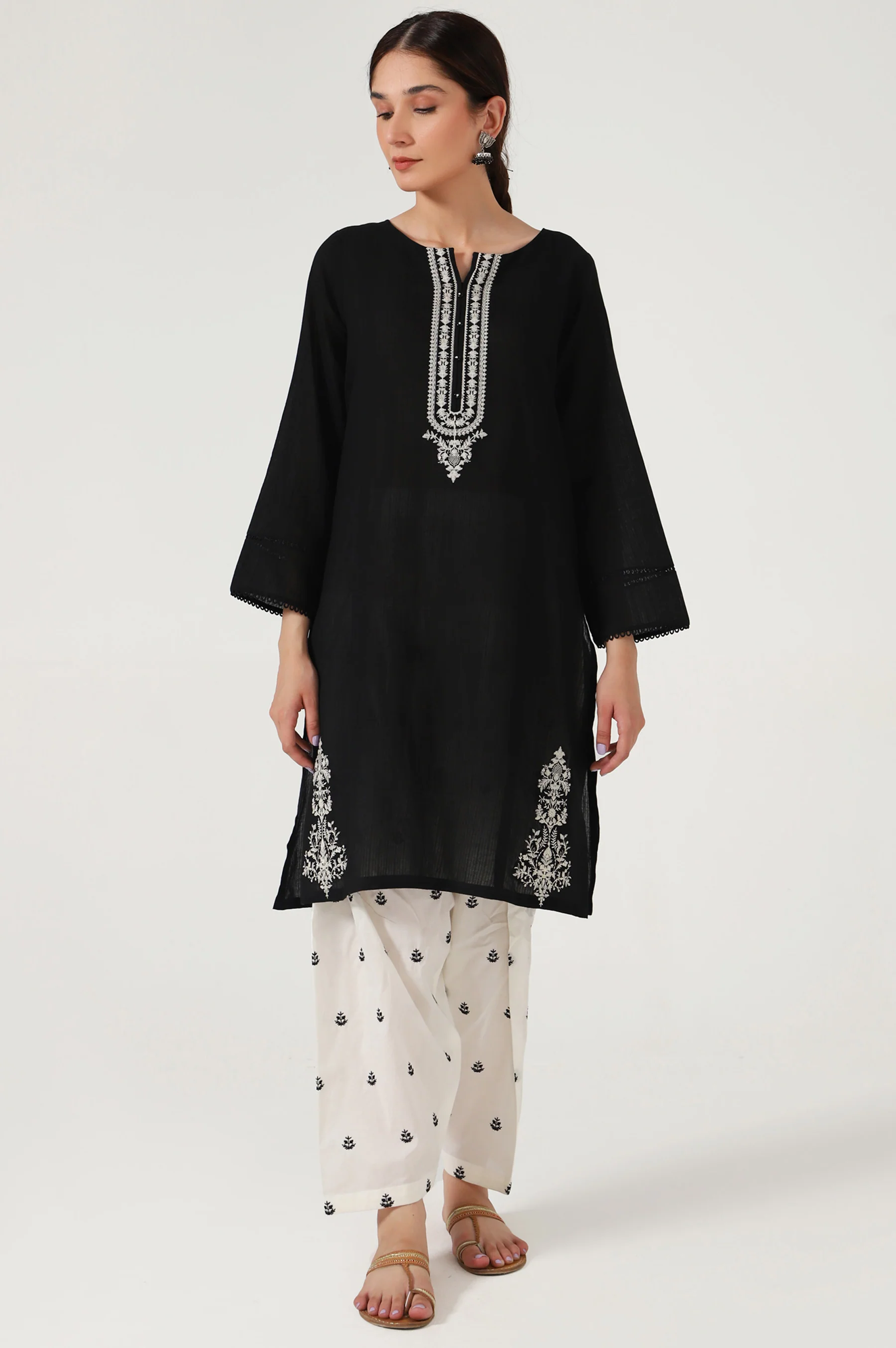 Stitched 1 Piece Embroidered Doria Shirt
